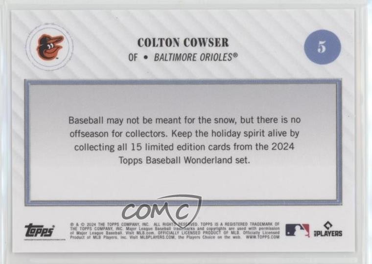 2024 Topps Wonderland Holiday Lights 7/10 Colton Cowser #5 Rookie RC 1sr2