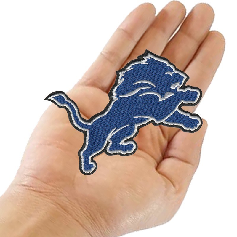 Wholesale Michigan Detroit Lions Logo Size 4.0 in x 2.5 in Sew Iron on Patches