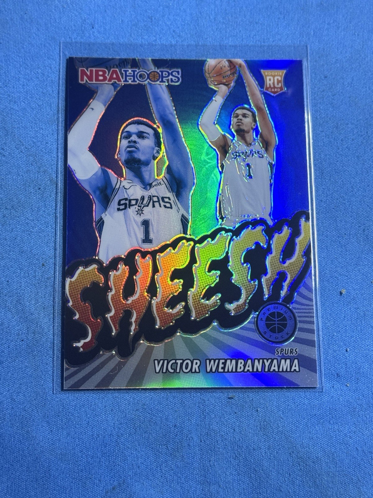 Victor Wembanyama 2023-24 NBA Hoops Premium Stock Sheesh Silver Holo Prizm RC