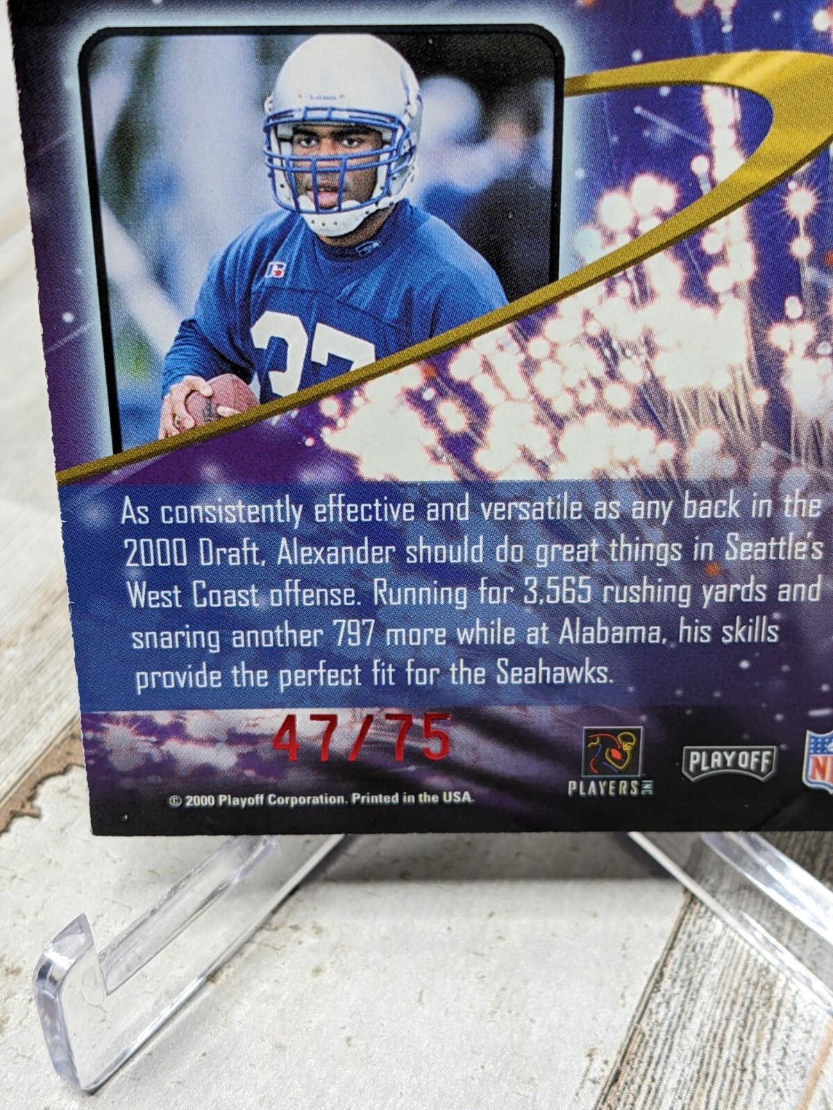 2000 Playoff Momentum Star Gazing Red Die-Cut /75 Shaun Alexander RC RARE