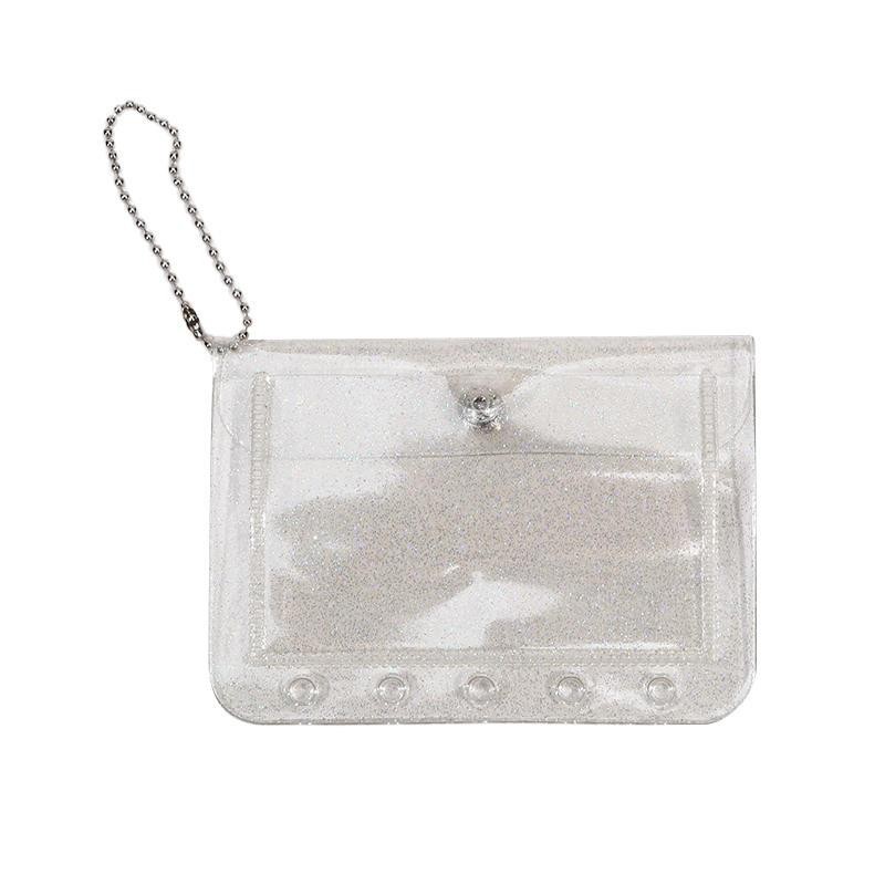 M5 5holes Loose Leaf Card Sleeve Pvc Transparent Glitter Small Fresh Storage Not