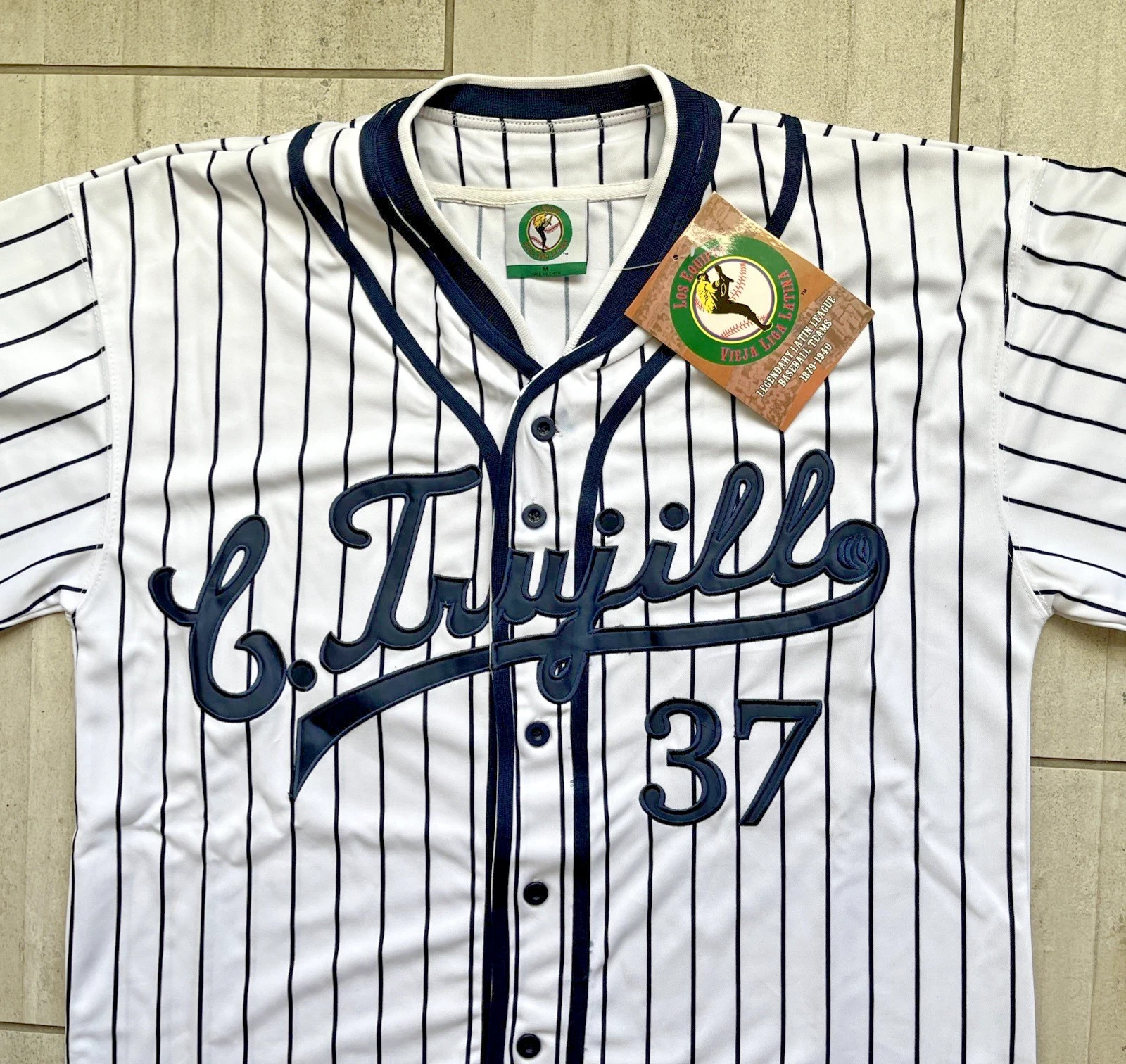 LATIN LEAGUE CIUDAD TRUJILLO THROWBACK (1879-1940) BASEBALL JERSEY #37 Sz Large