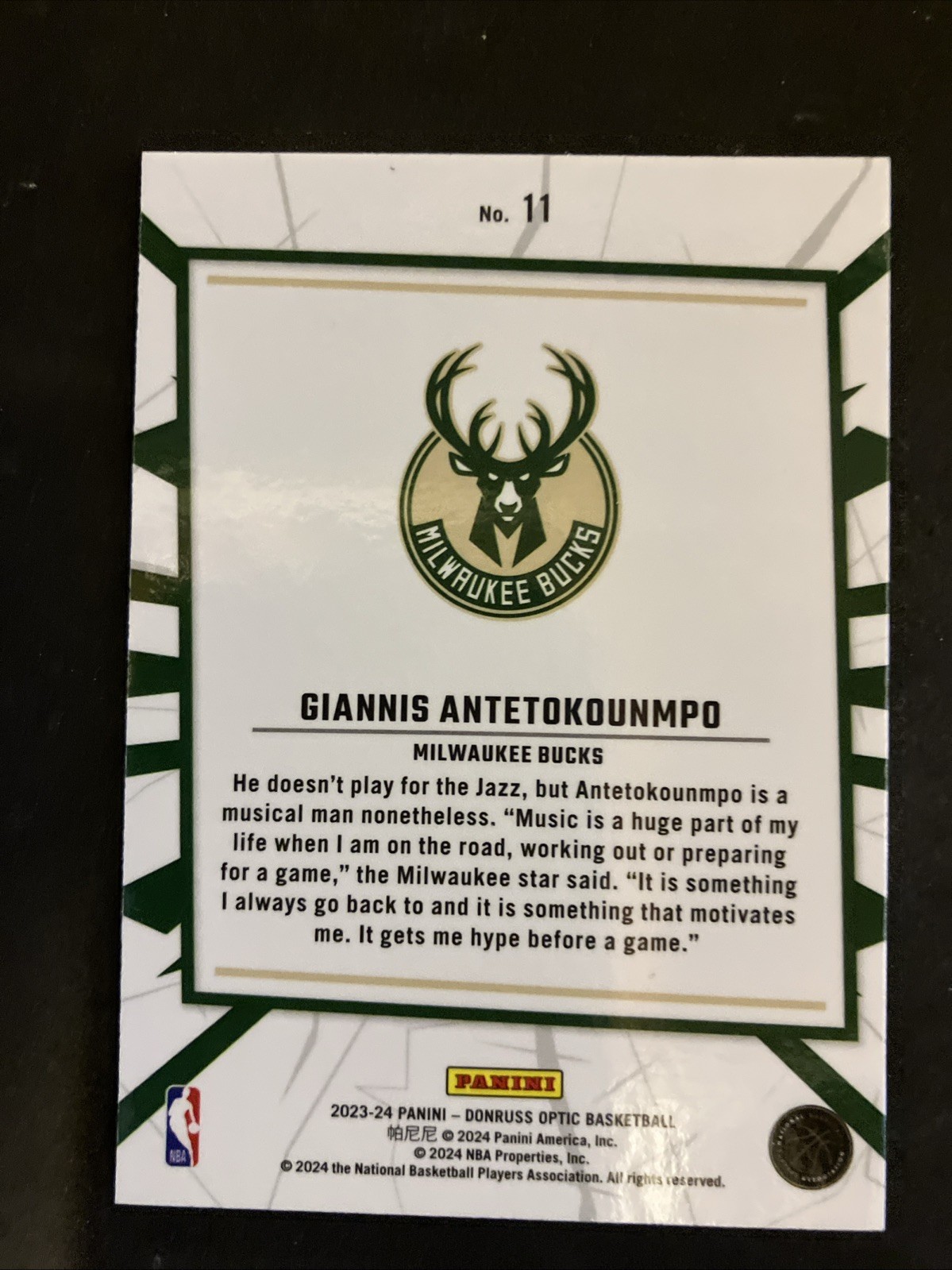 2023-24 Panini Donruss Optic My House Giannis Antetokounmpo #11 Milwakee Bucks