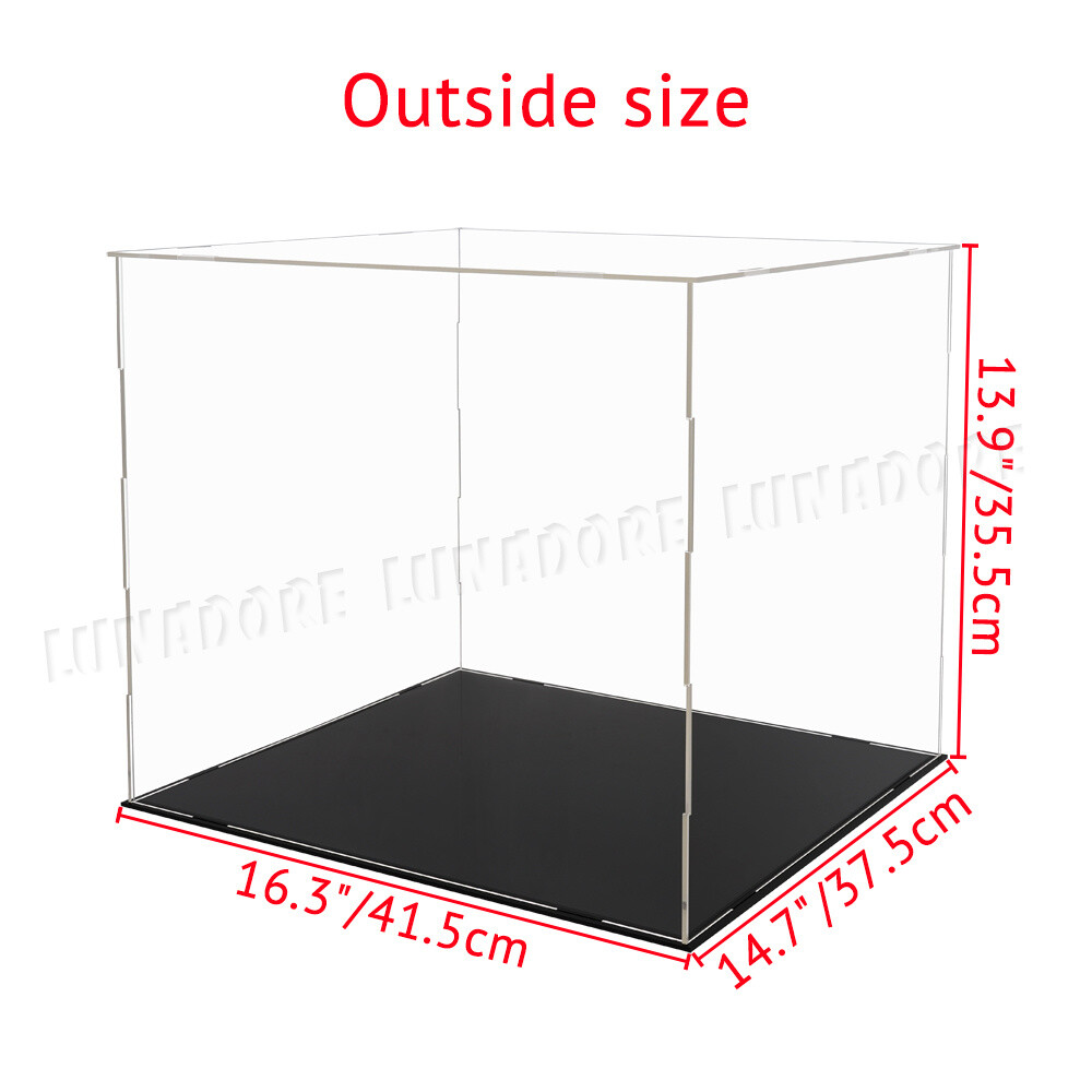 Large Acrylic Display Case Glass Box 16″ Wide for Ball Helmet Collectibles Model
