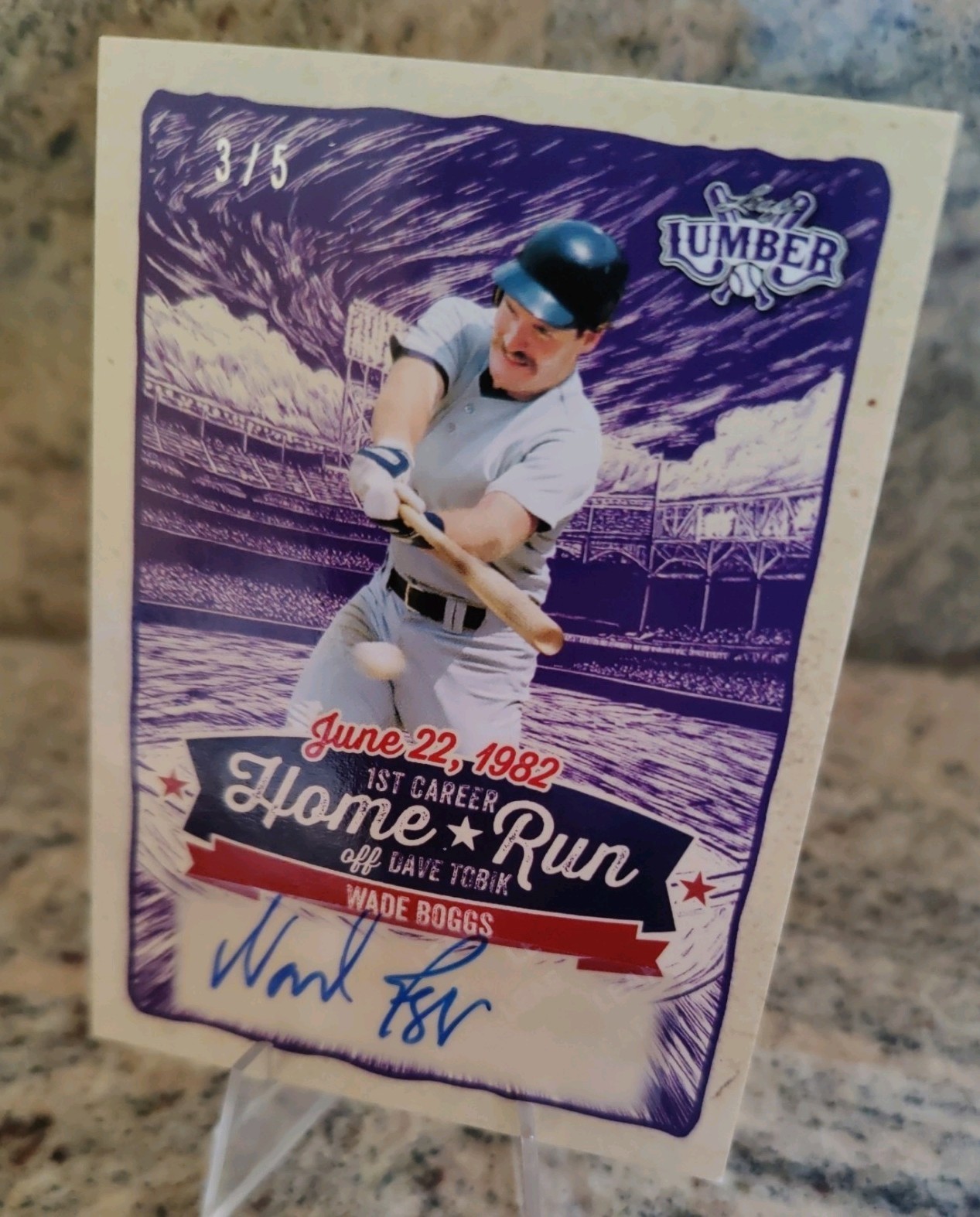 🔥🔥 “3/5” 2025 Leaf Lumber Wade Boggs 1st Home Run Auto June 22,1982 💰📈💰🔥