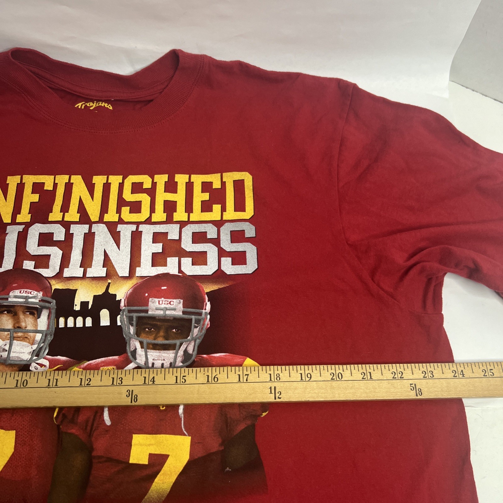 USC TROJAN FOOTBALL ” Unfinished Business ” Sz XL 2012 Schedule T-shirt