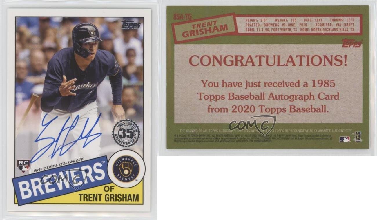 2020 Topps 1985 Baseball Series 2 Trent Grisham #85A-TG Rookie Auto RC 1f20