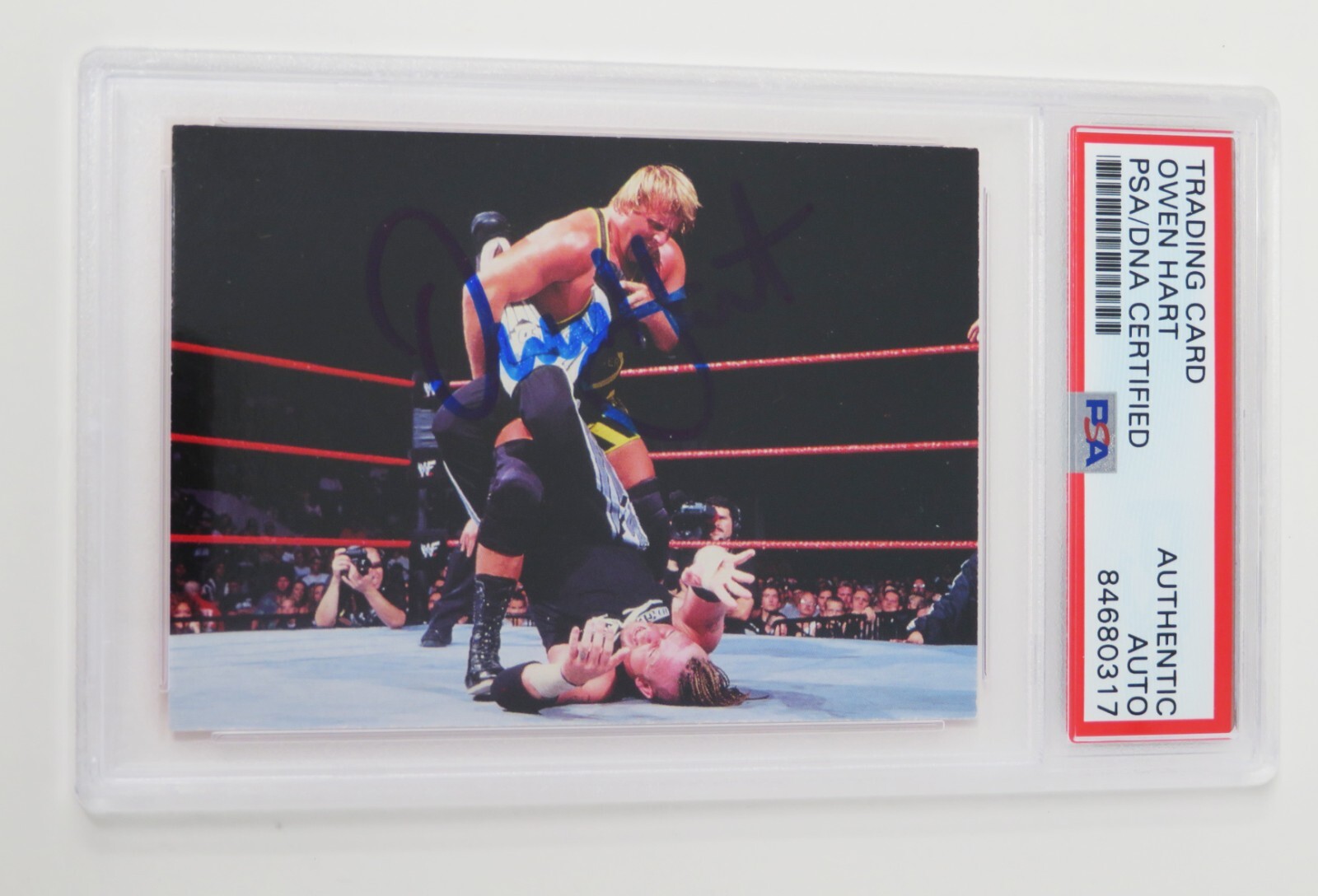 Owen Hart WWF WWE Signed Autograph Auto 1998 DuoCards Comic Images Card # 18 PSA