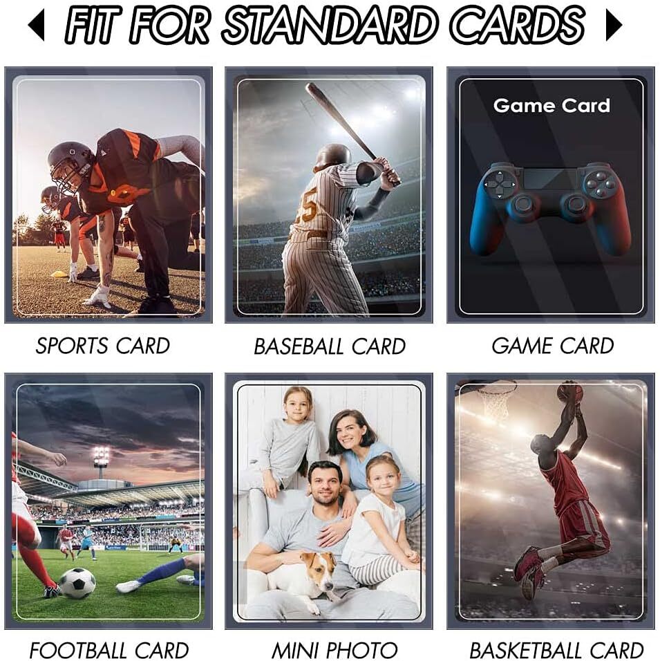 500 Pcs Black Card Sleeves Toploaders for Trading Card, Matte Sleeves Protectors