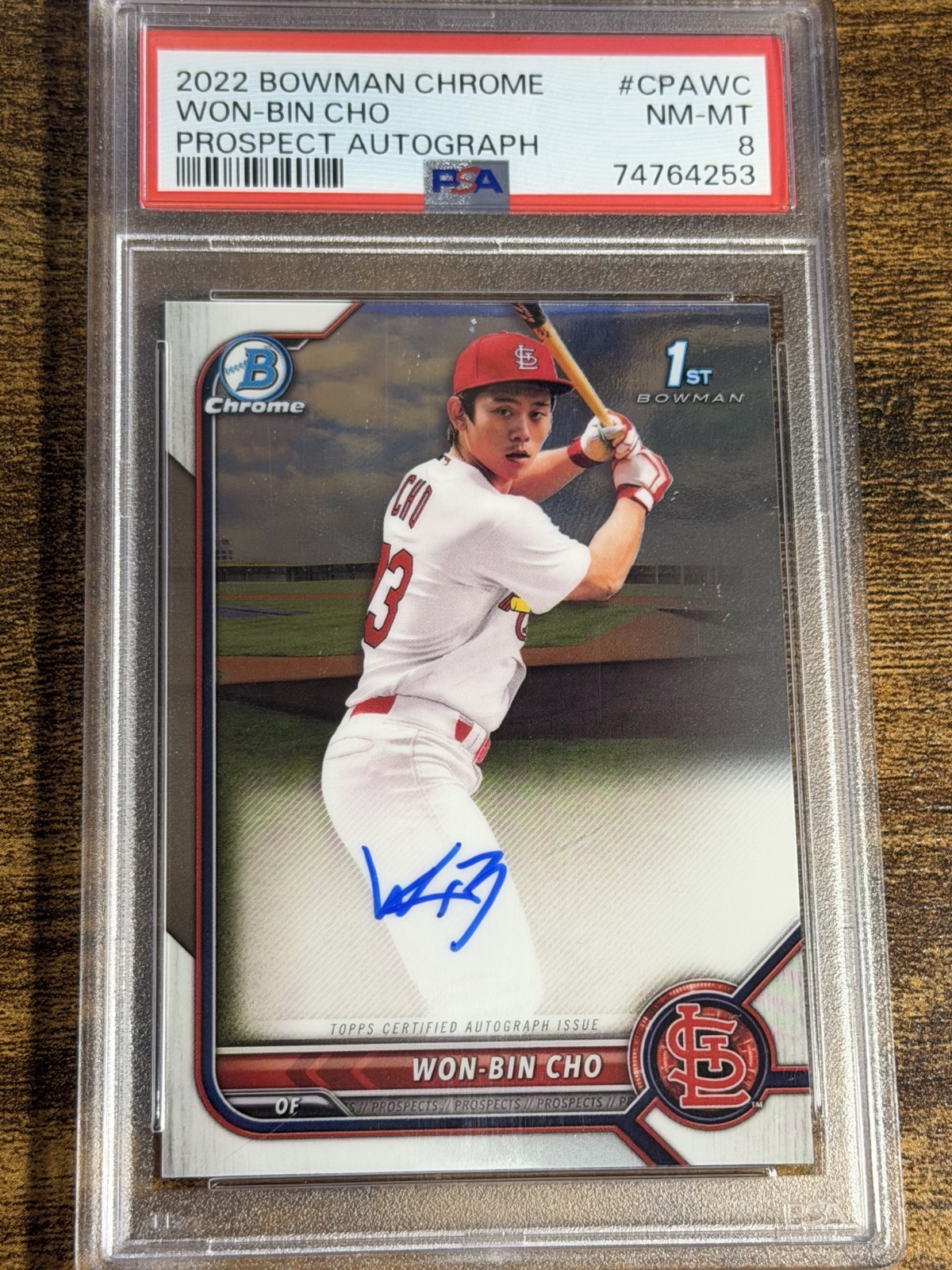 WON-BIN CHO 2022 Bowman Chrome #CPA-WC 1st Auto PSA