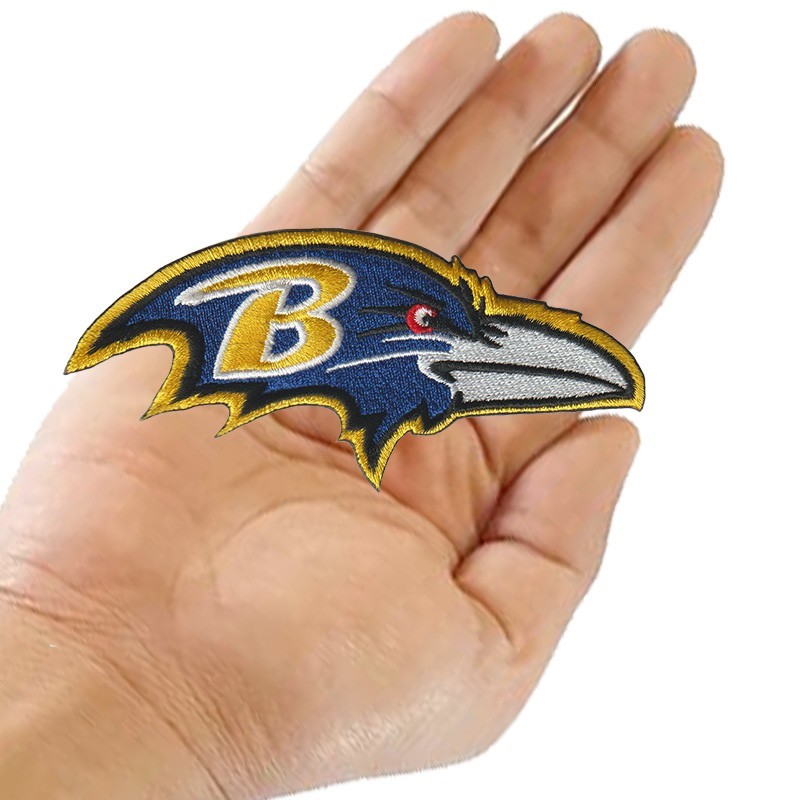 10 piece Baltimore Ravens Football Logo Size 4.5 in x 2.0 in Sew Iron on Patches