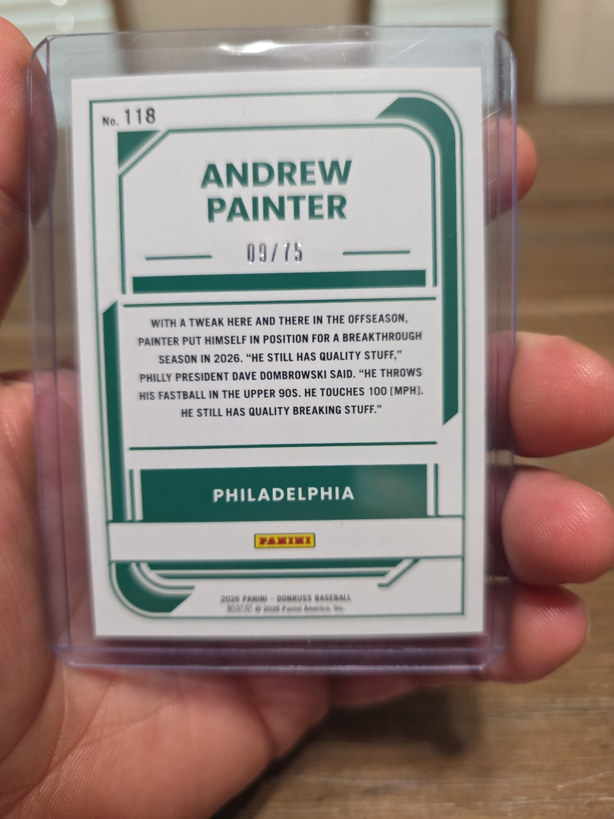 2026 Panini Donruss Baseball Andrew Painter /75 Fire Emoji #118