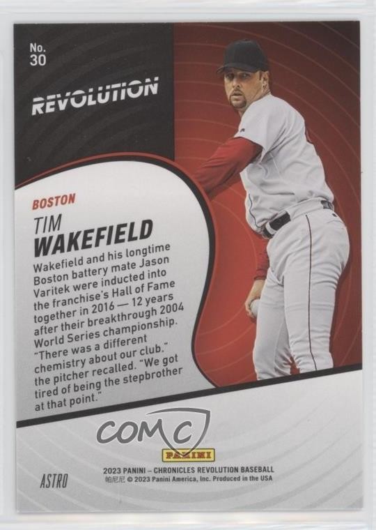 2023 Panini Chronicles Revolution Astro Tim Wakefield #30 6×9