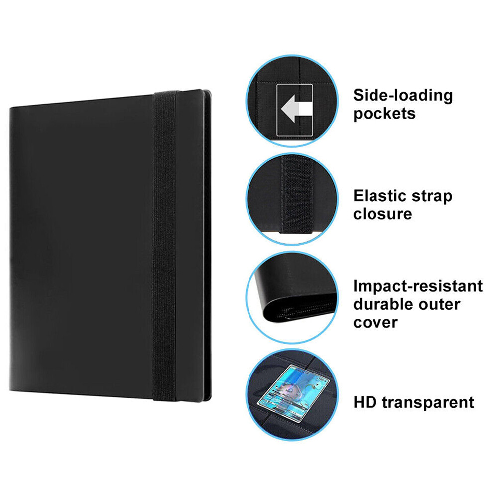540 Cards Pocket Binder with Strap 9 Pocket Storage Trading Cards Album Folder
