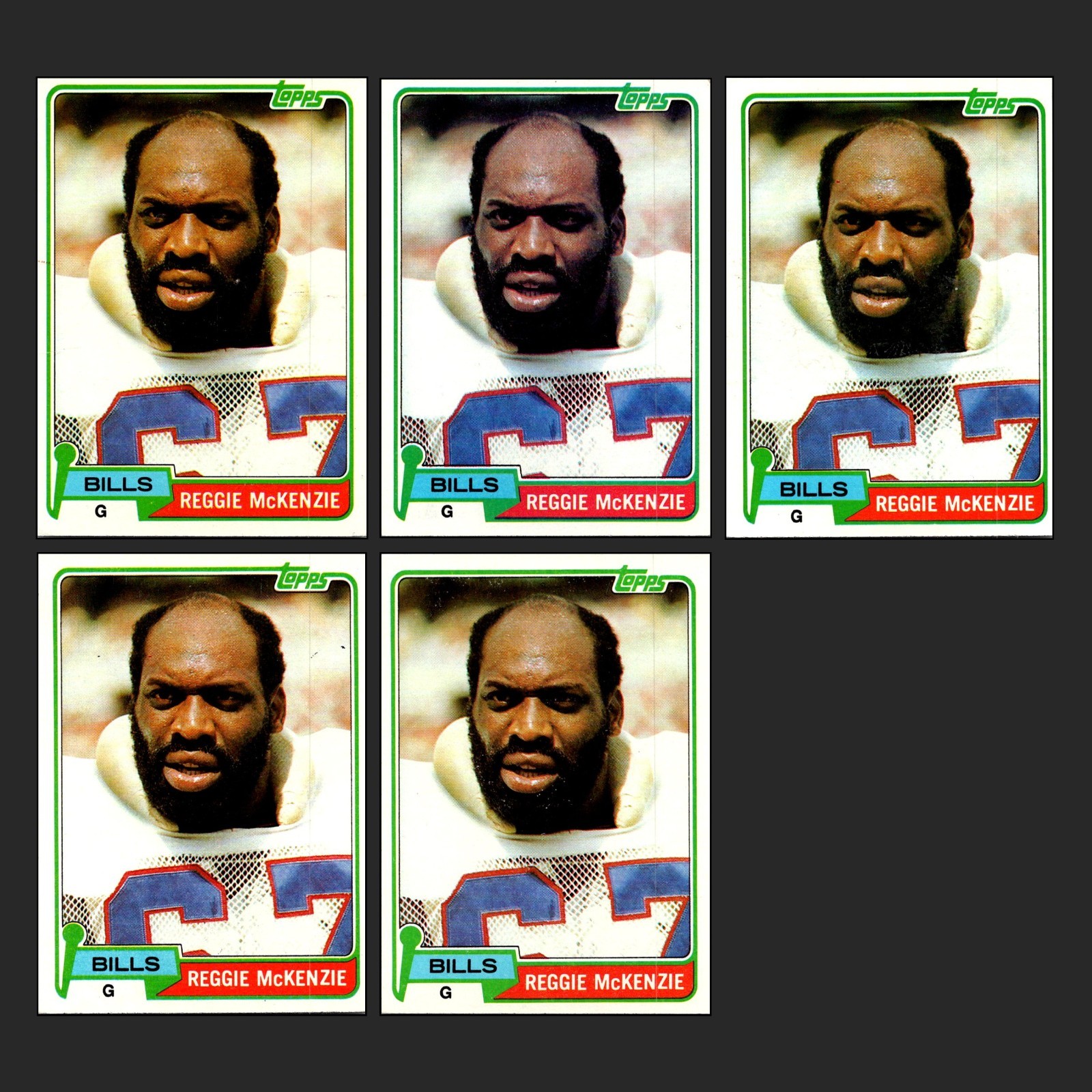 Reggie McKenzie 5-Card Lot Bills Topps Vintage All-Pro Guard