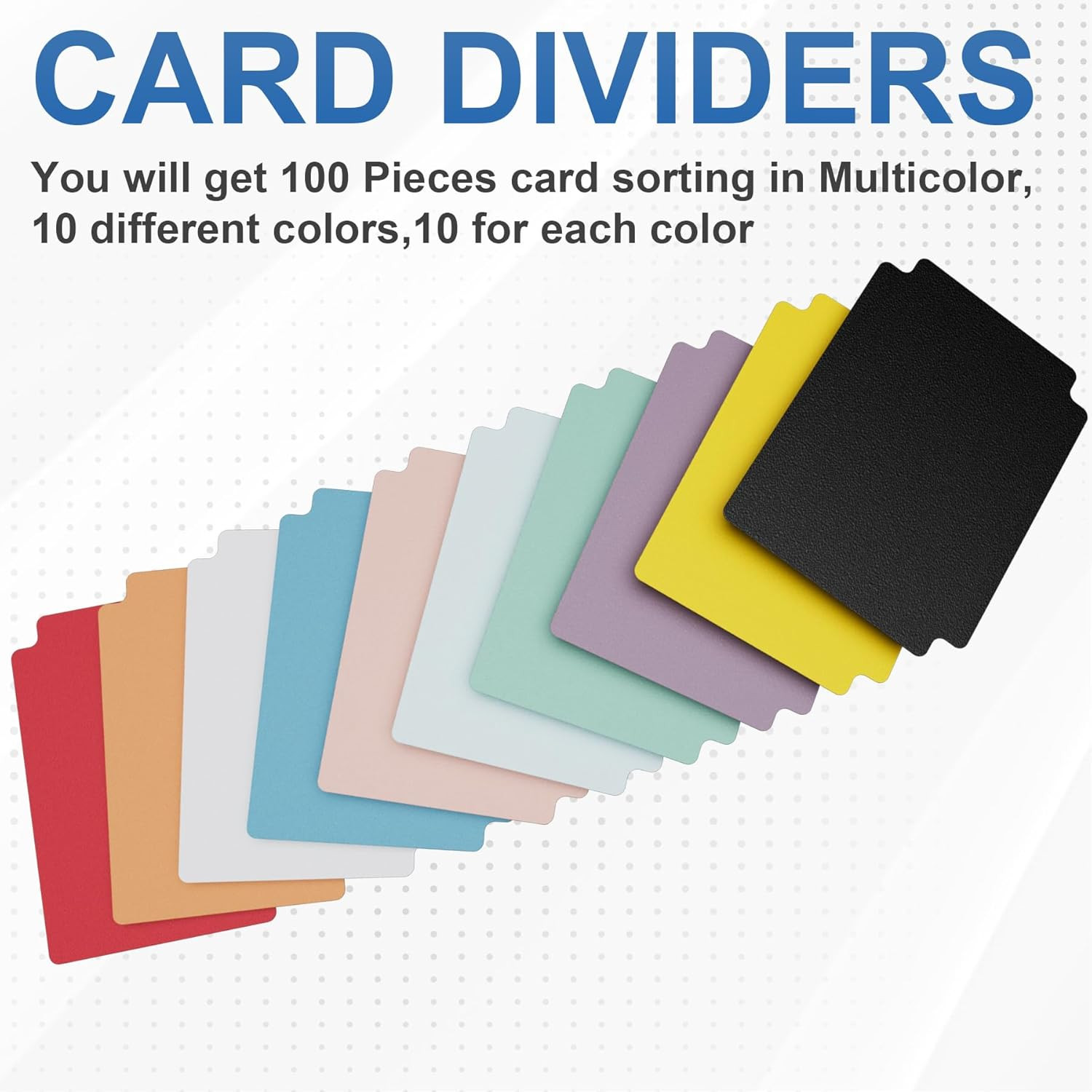Trading Card Dividers, Multicolor 100-Pack Paper Card Dividers for MTG, TCG, Spo