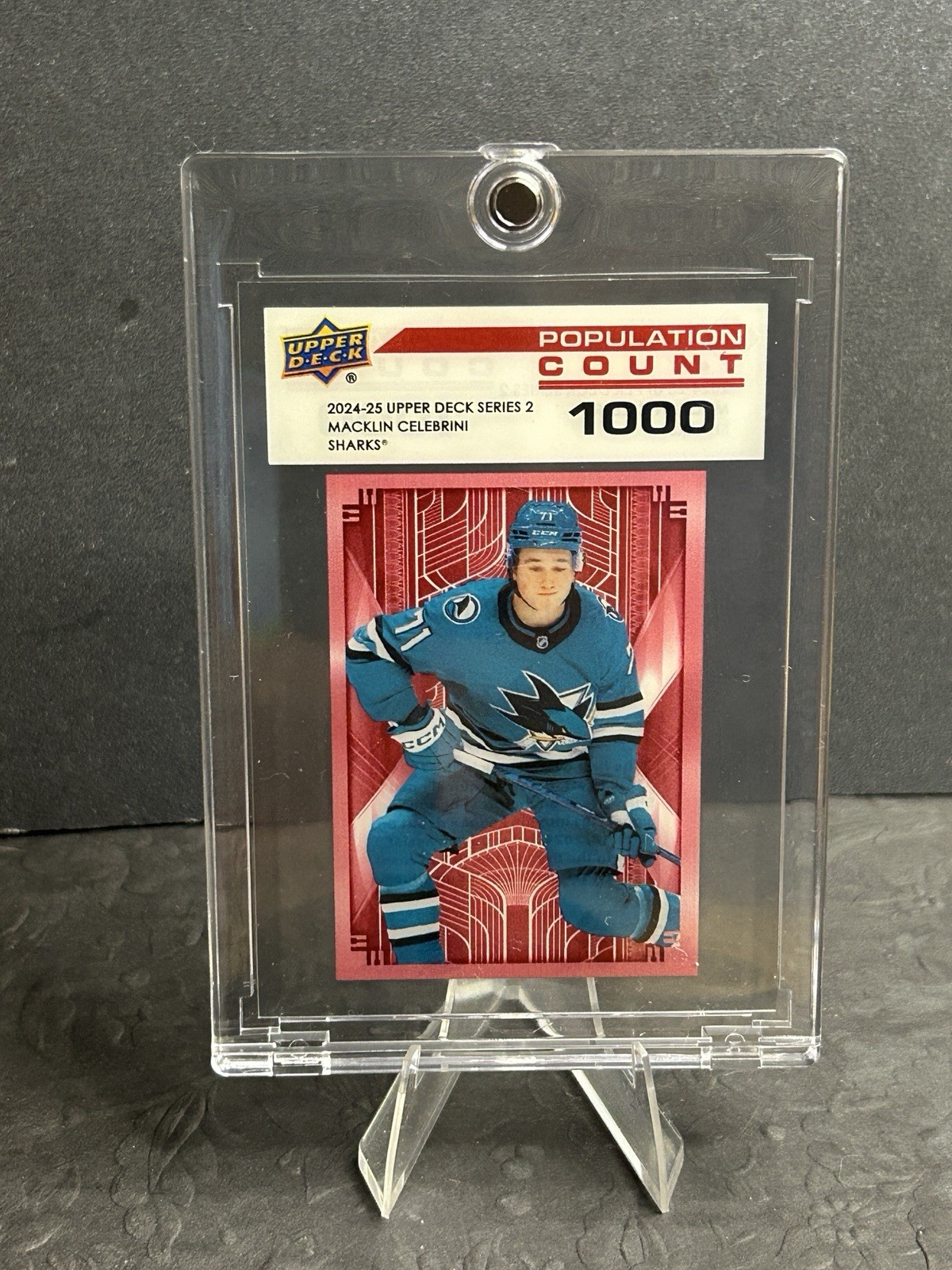 2024-25 Macklin Celebrini Upper Deck Series 2 Population Count #PC-42 1000 (RC)