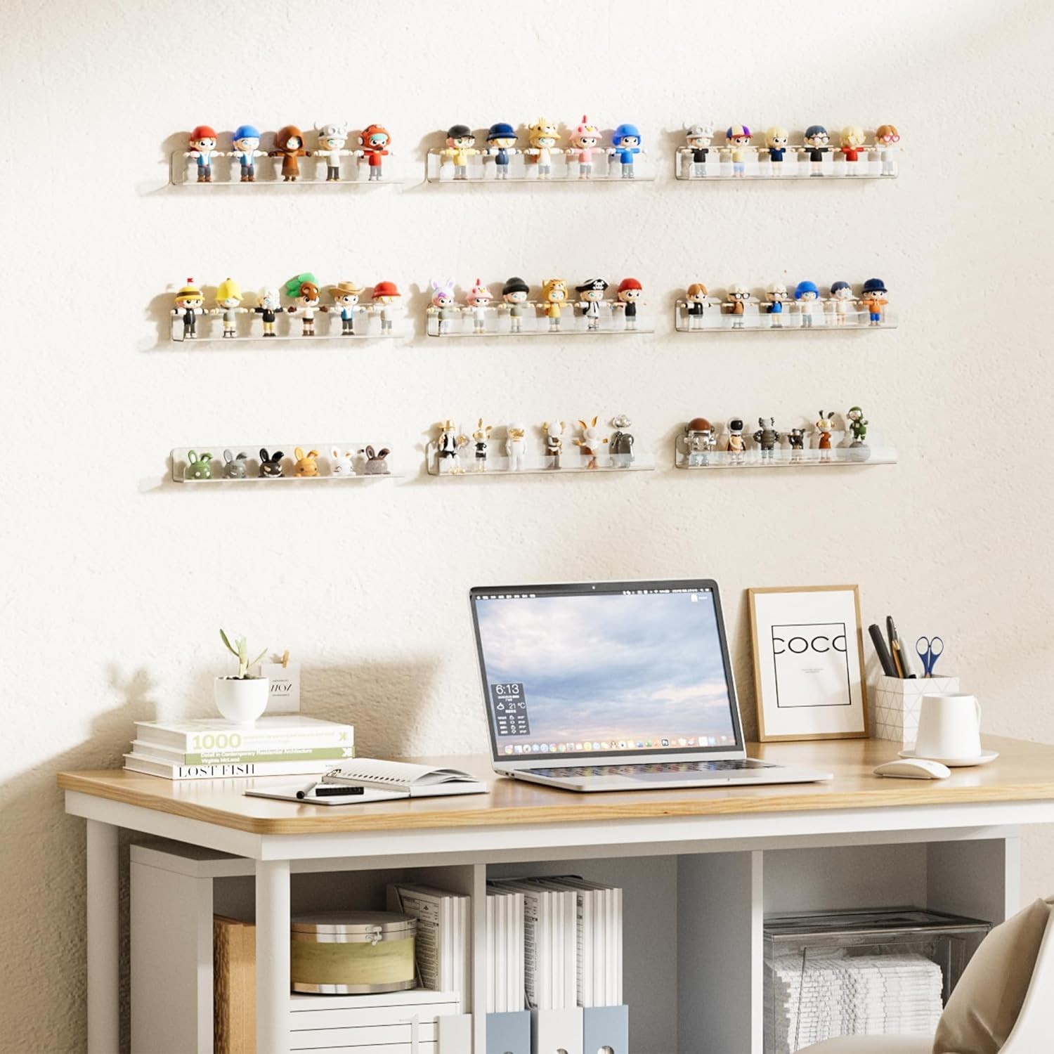 6 Pack Sport Card Display Shelf for Wall – Hold up to 30 Trading Cards, Acrylic