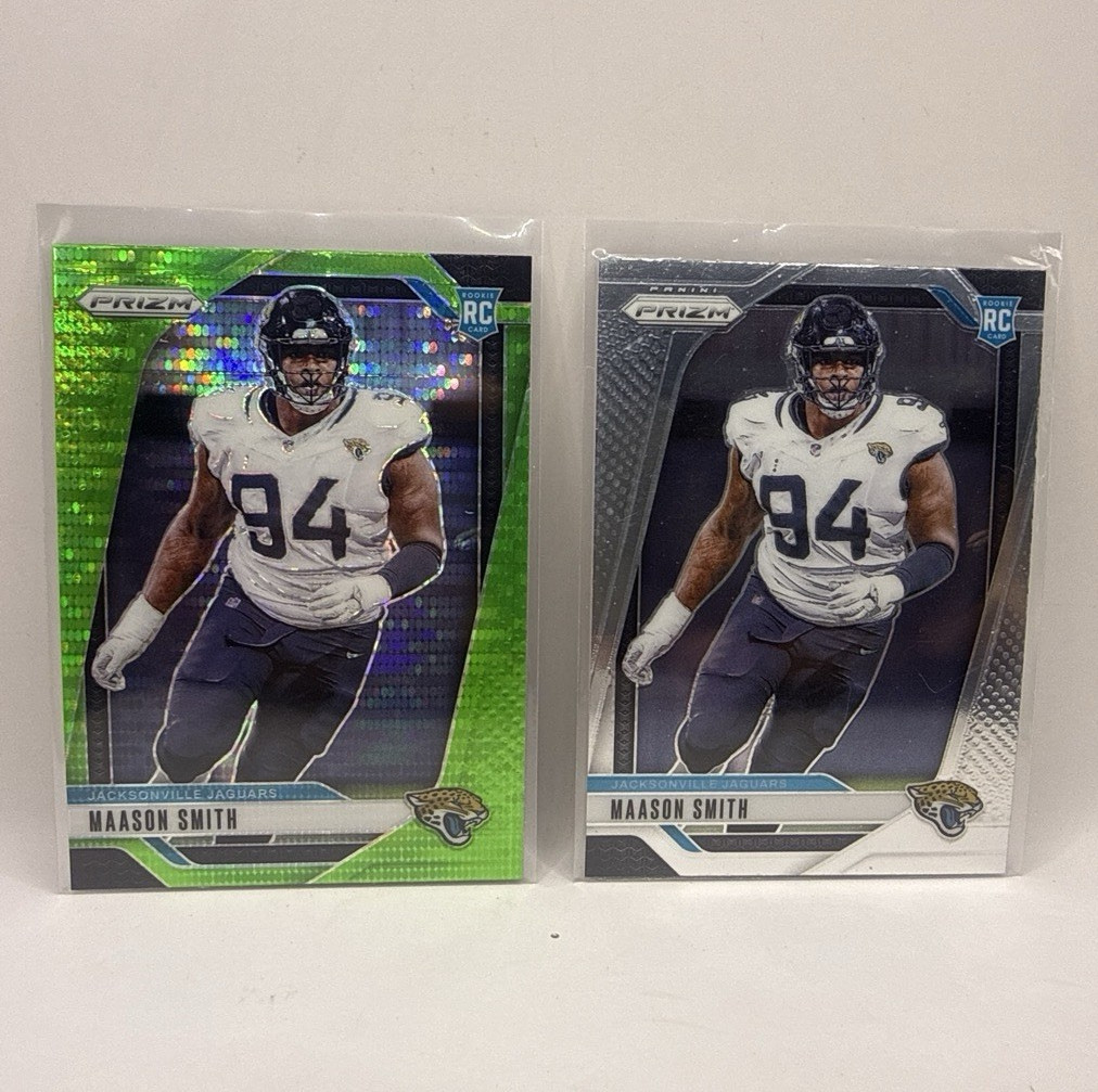 Panini Prizm Jacksonville Jaguars Maason Smith RC #368 Green Prizm + Base 2 Card