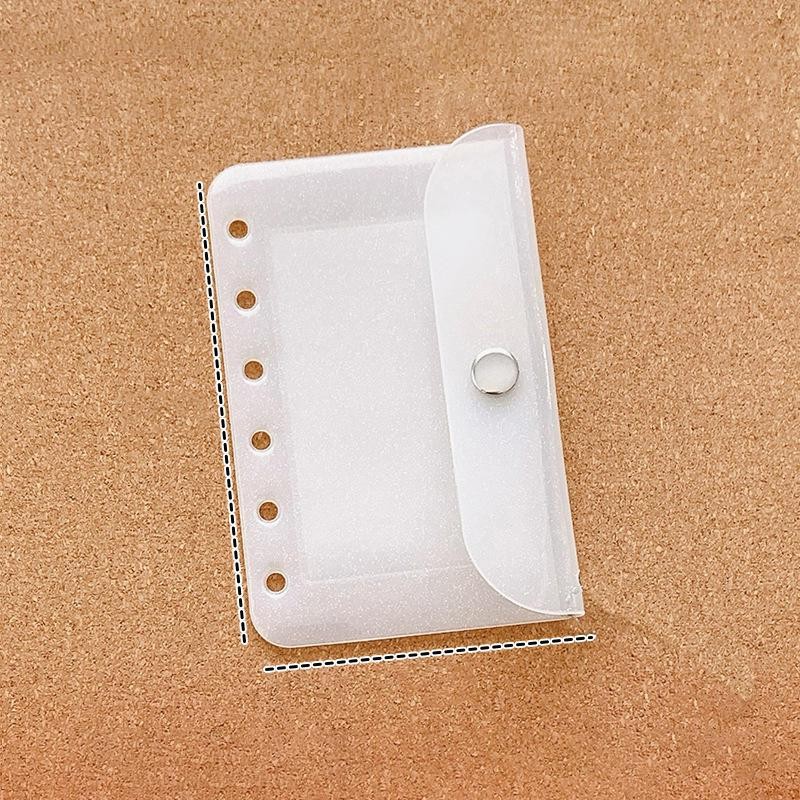 M5 5holes Loose Leaf Card Sleeve Pvc Transparent Glitter Small Fresh Storage Not