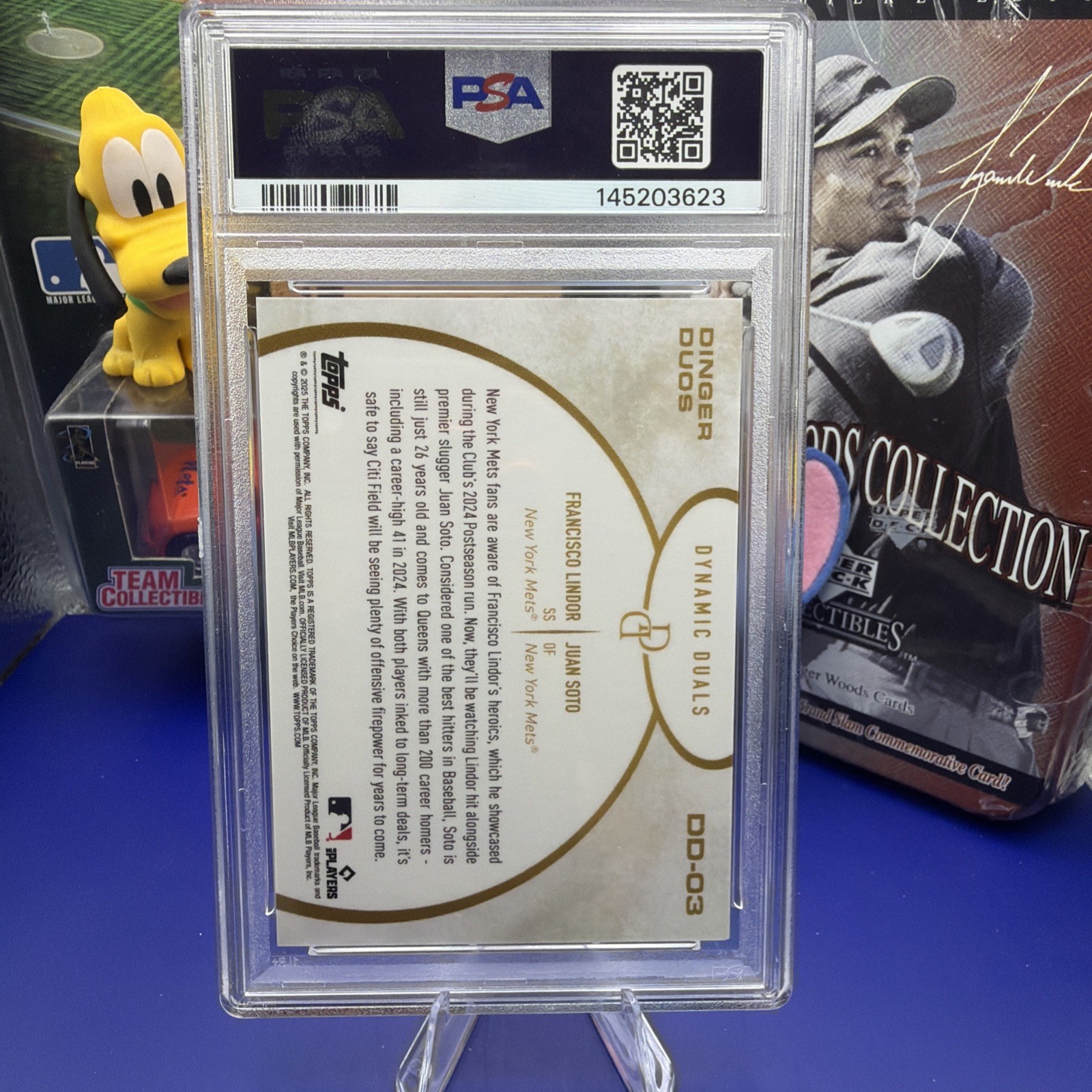 2025 Topps Dynamic Duals Francisco Lindor & Juan Soto Dinger Duos PSA 9 ✅✅ Mets