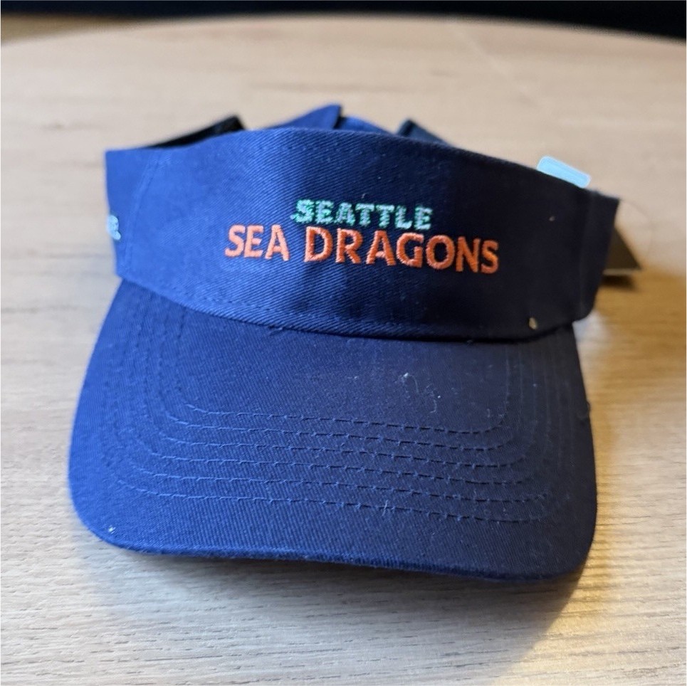 XFL Seattle Sea Dragons XFL Football Blue Adjustable Visor Hat Headwear NWT