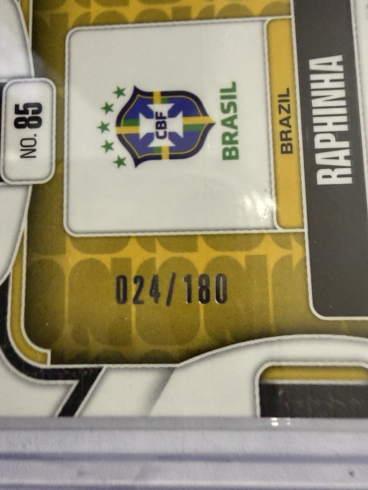 Panini Prizm 2026 FIFA World Cup Raphinha Brazil Wave Prizm – Serial #024/180