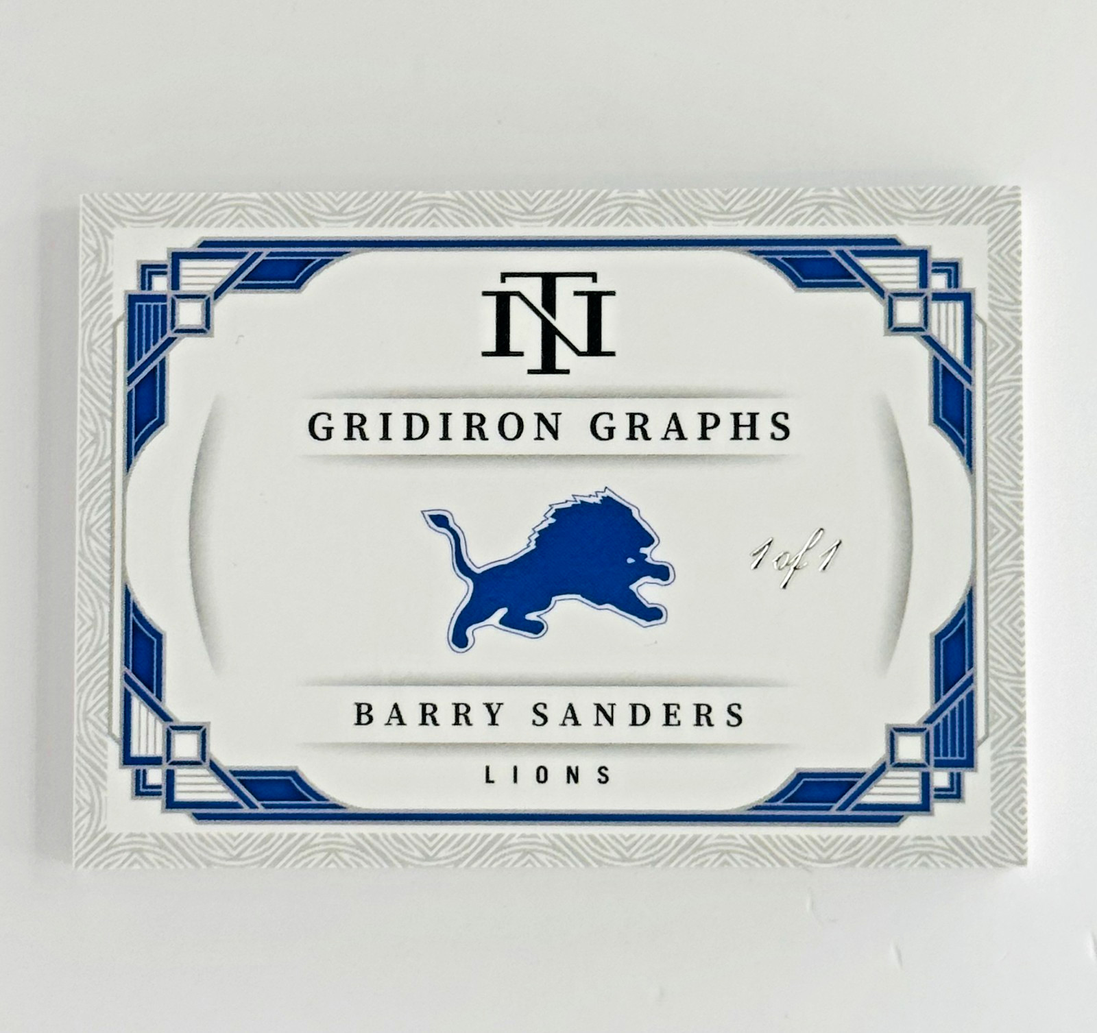2025 National Treasures Barry Sanders Gridiron Graphs Booklet Auto 1/1 Lions HOF