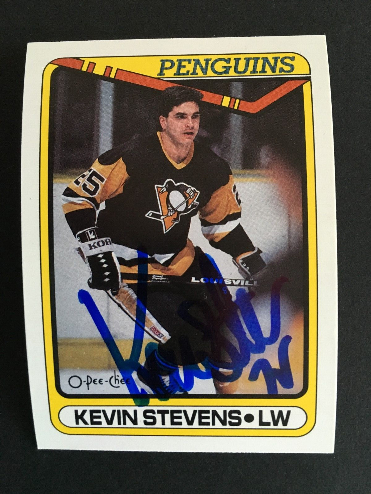 1990-91 O-PEE-CHEE #360 KEVIN STEVENS AUTOGRAPHED ROOKIE CARD