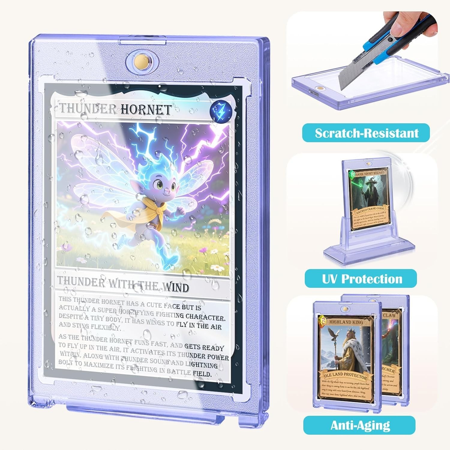 Magnetic Card Holders for Trading Cards, 35pt Acrylic Baseball Card Holders D…