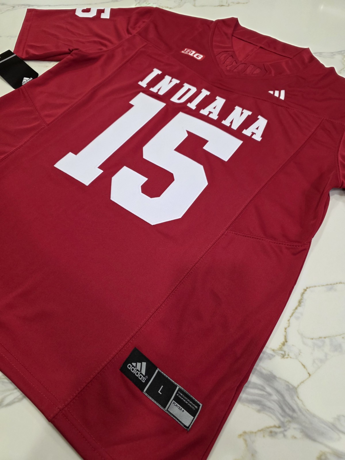 🔥 Fernando Mendoza 🔥 #15 Indiana Hoosiers Stitched Red Jersey Men’s LG