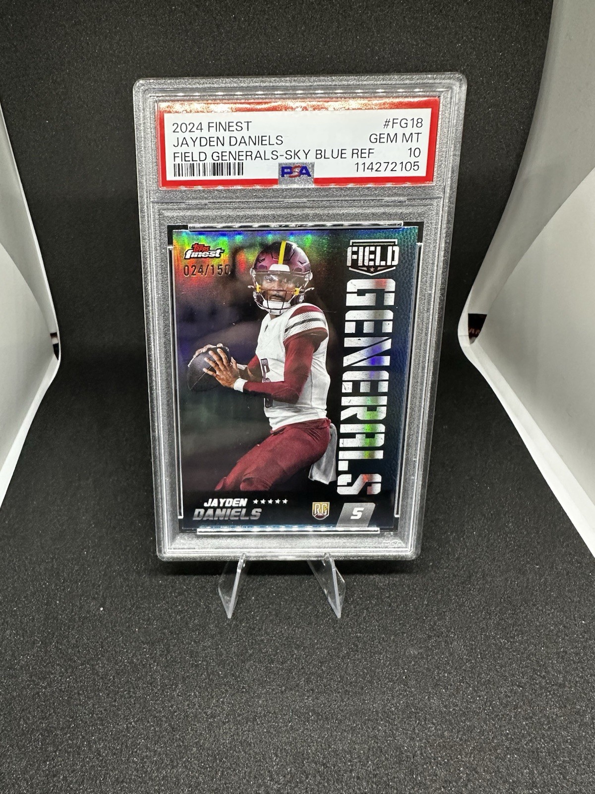 2024 Topps Finest – Field Generals Jayden Daniels Sky Blue Refractor /150 (RC)
