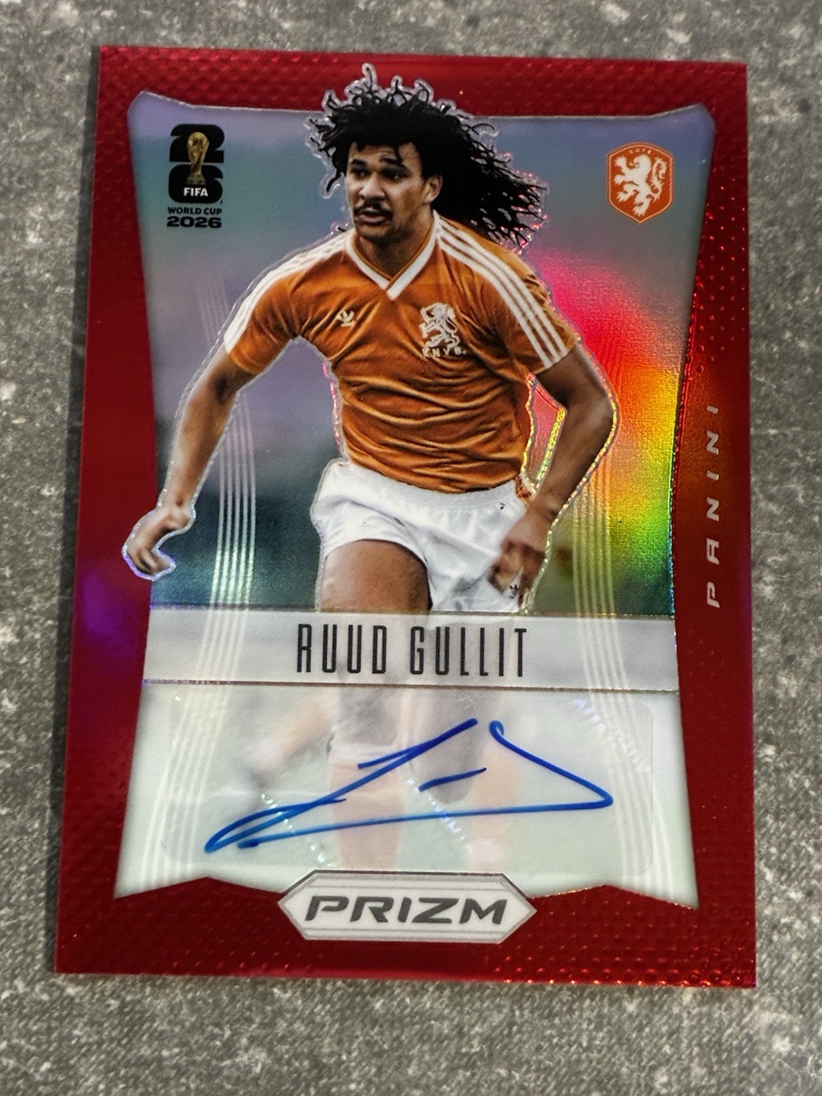 RUUD GULLIT 2026 Panini Prizm World Cup Soccer THROWBACK RED Auto Autograph /49