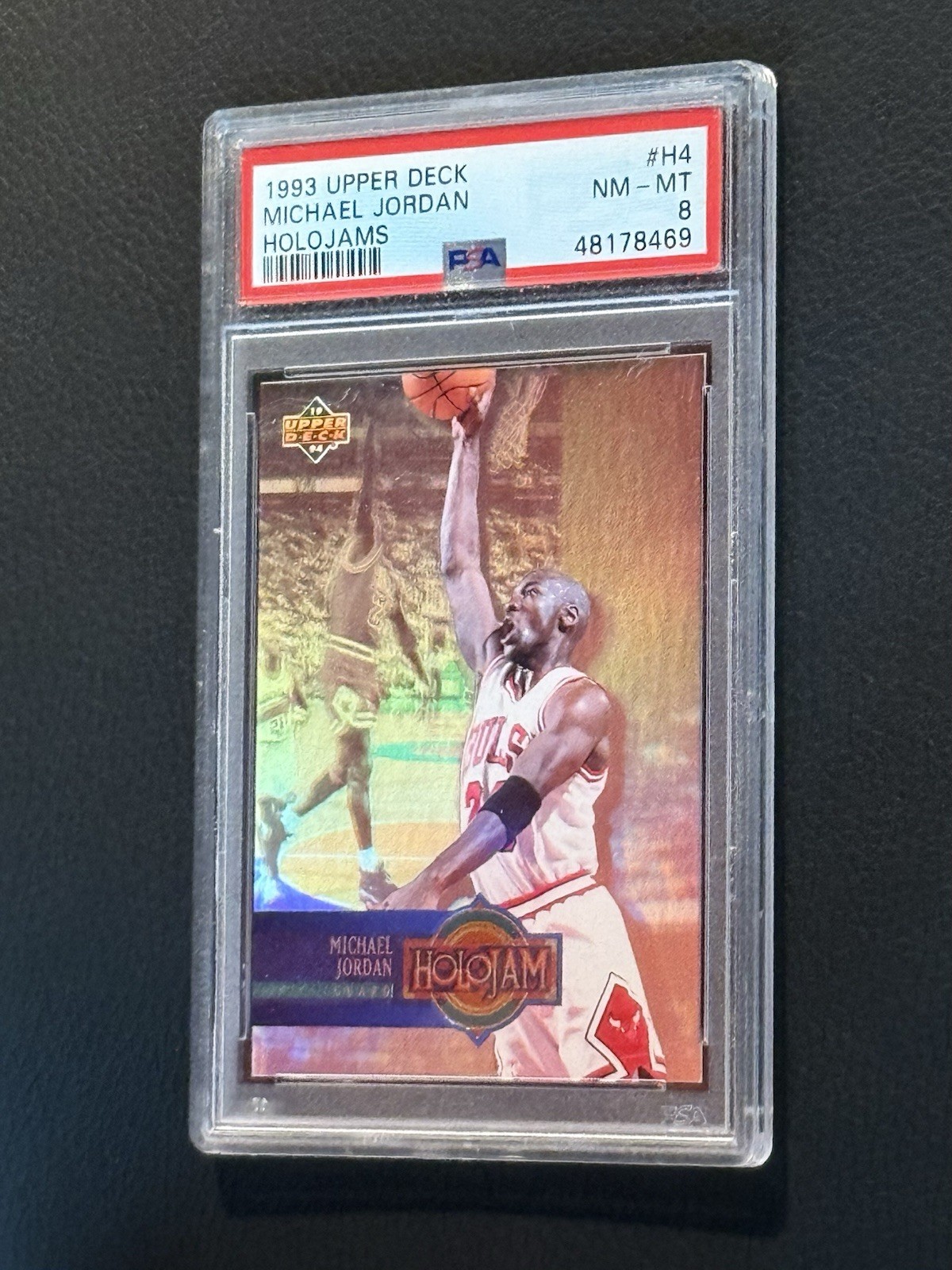 RARE 1993-94 LEFT UPPER DECK LOGO Promo Sample Holojams Michael Jordan PSA 8 SSP