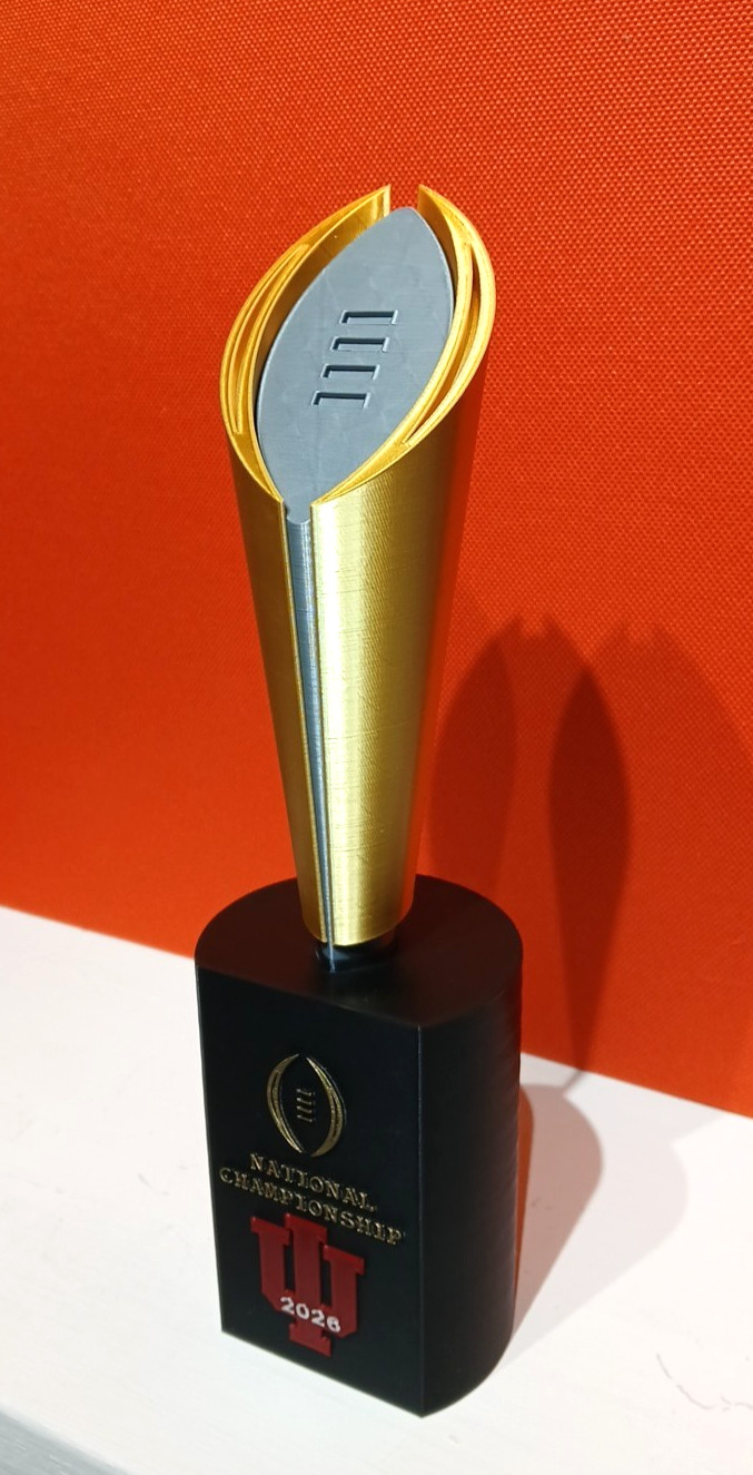 INDIANA UNIVERSITY CFP 2026 CHAMPIONSHIP TROPHY, LARGE 13-INCHES TALL