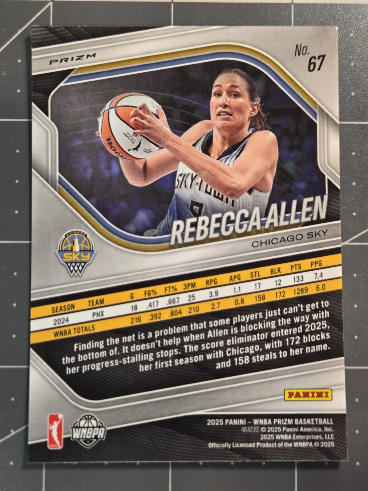 2025 Panini Prizm WNBA Green Prizm #67 Rebecca Allen