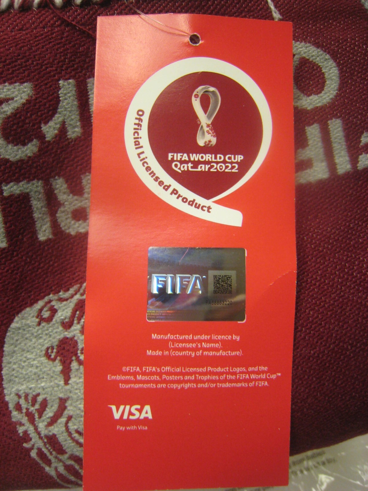 NWT Official FIFA License QATAR 2022 World Cup Matchup Scarf New seal