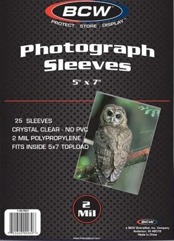 25 BCW 5 x 7 Sport Trading Card Soft Photo Loose Sleeves Oversized Jumbo