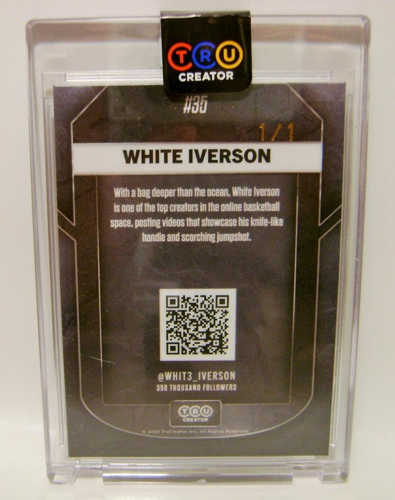 WHITE IVERSON 1/1 ONE OF ONE BASKETBALL TRU CREATOR 1ST 2023