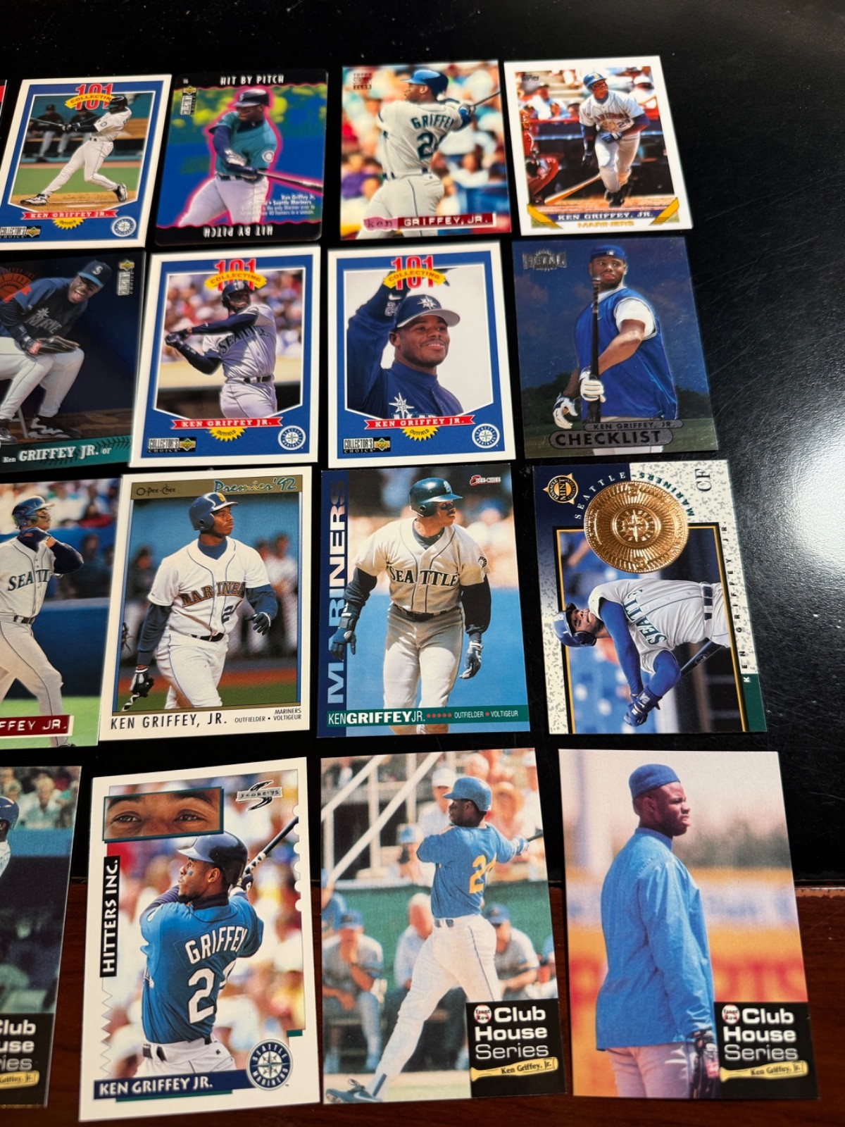 1996 KEN GRIFFEY JR. LOT OF (24) SEVERAL DIFFERENT YEARS NO DUPES, PARALLELS NM