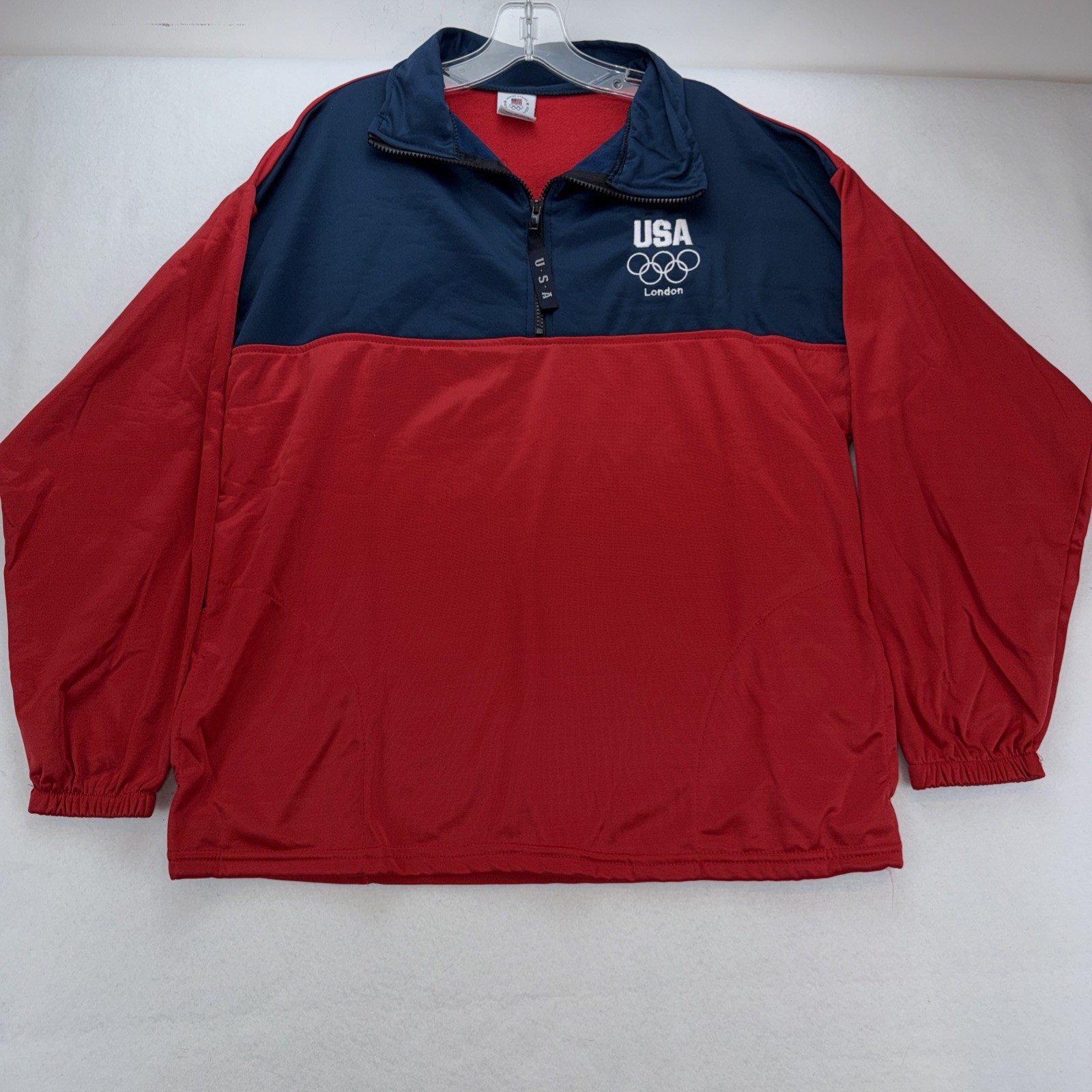United States Olympic Committee Jacket Mens Large Made In USA London 1/4 Zip