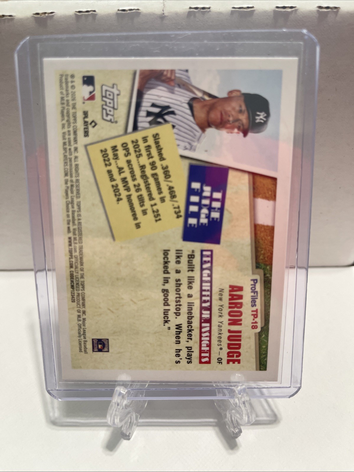 2026 Topps Series One Aaron Judge Profiles By Ken Griffey Jr TP-18