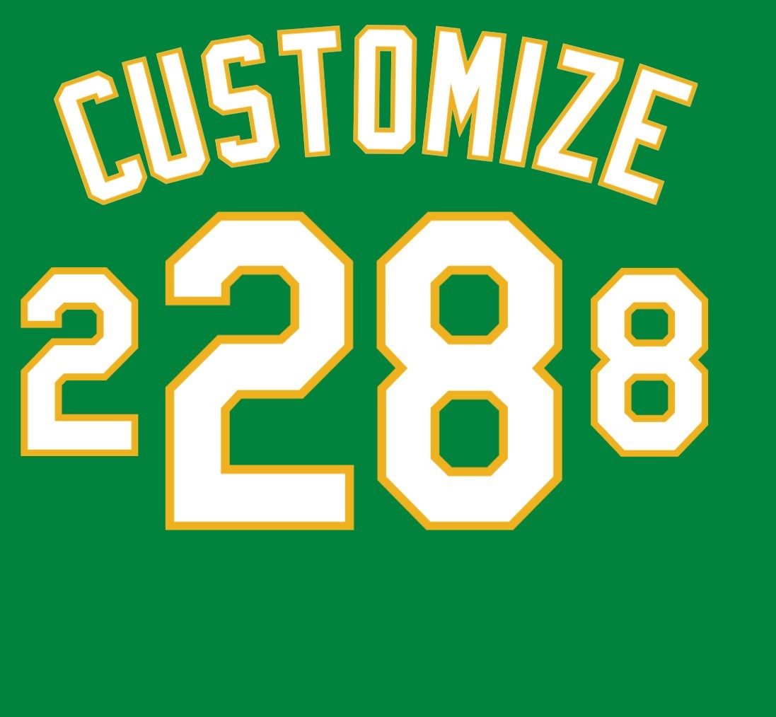 Oakland Athletics Kelly Green Jersey Custom Name and Number Lettering Kit