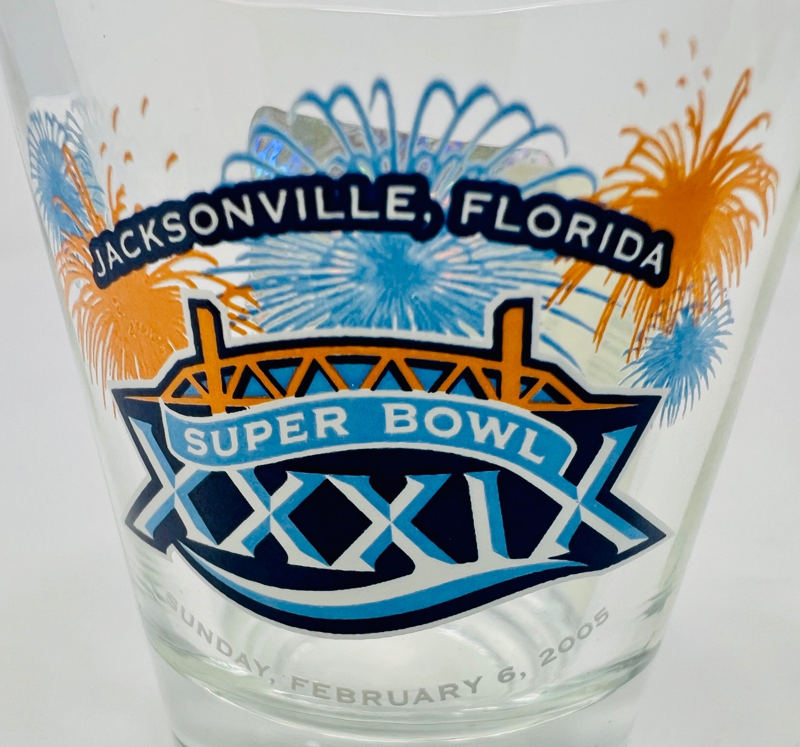 SUPER BOWL XXXIX PATRIOTS vs EAGLES NFL OFFICIAL LICENSED 2oz SHOT GLASS w/ TAGS