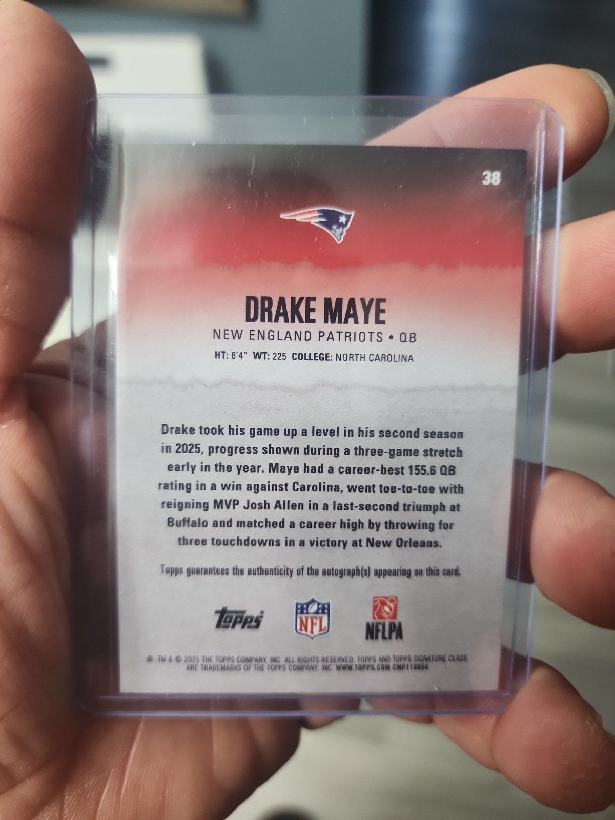 Topps Signature Class 2025 Drake Maye Auto