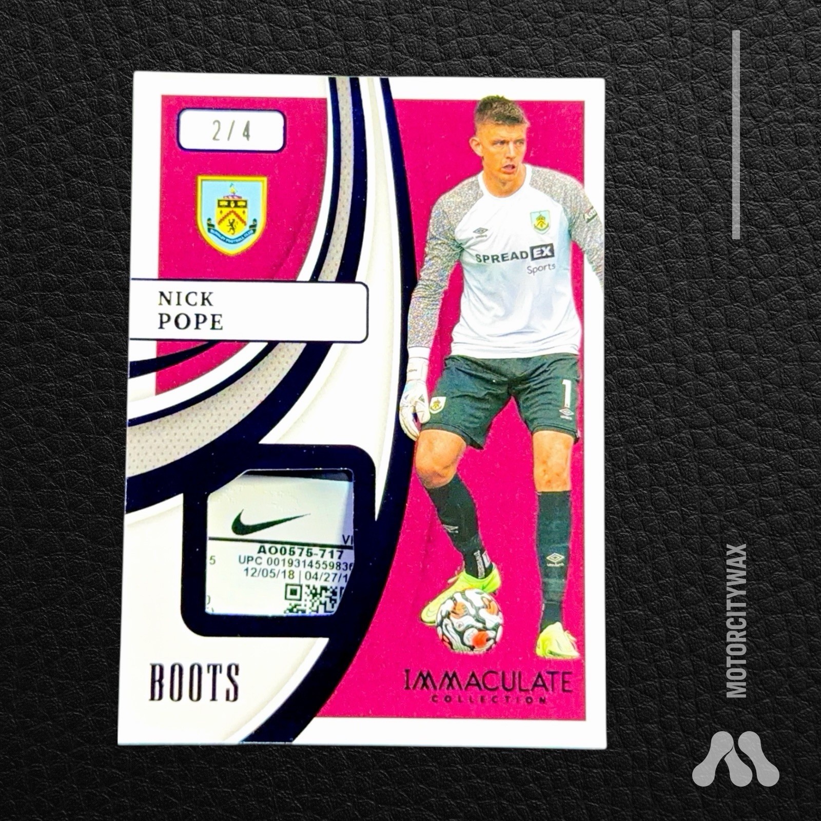Nick Pope — 2021 Panini Immaculate – Boot Memorabilia EPL 2/4 Nike Game-Worn