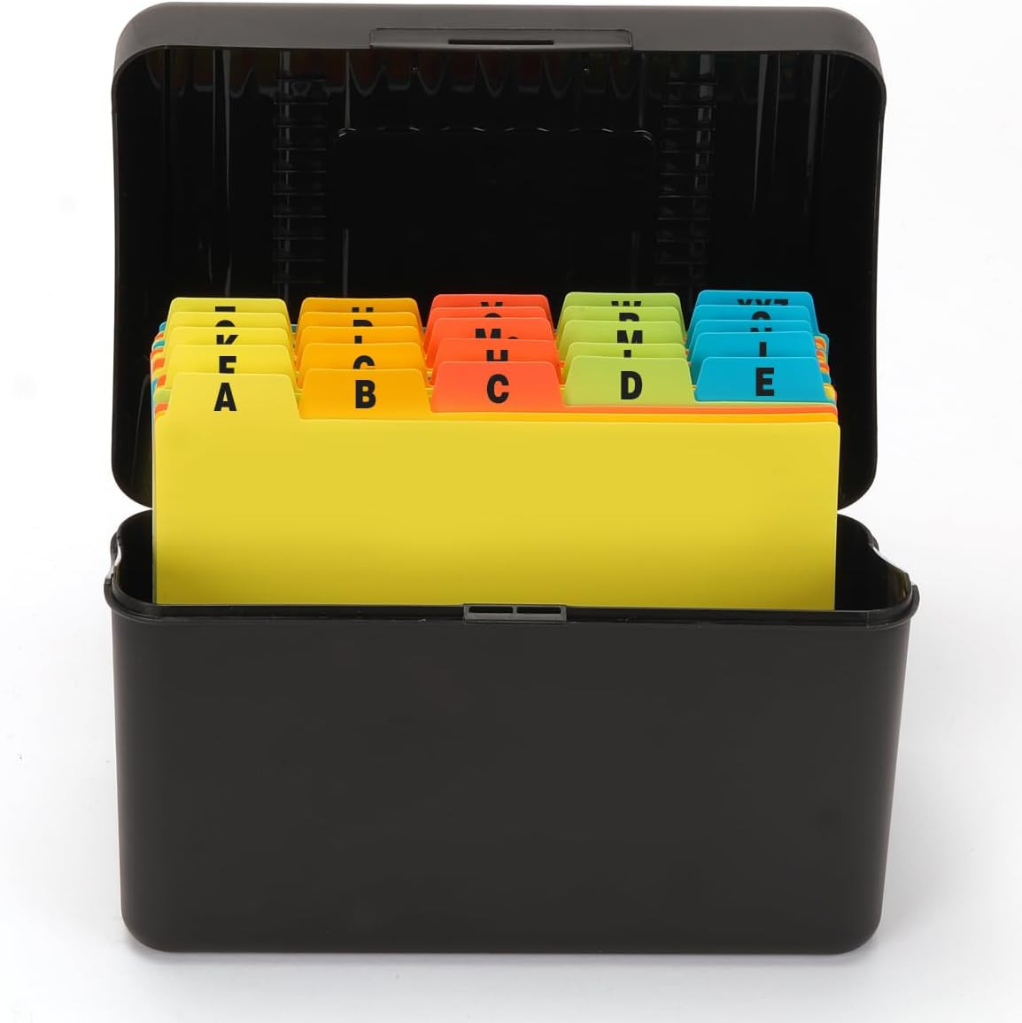 3×5 Index Card Holder Organizer with Dividers Plastic Index Flash Card Box