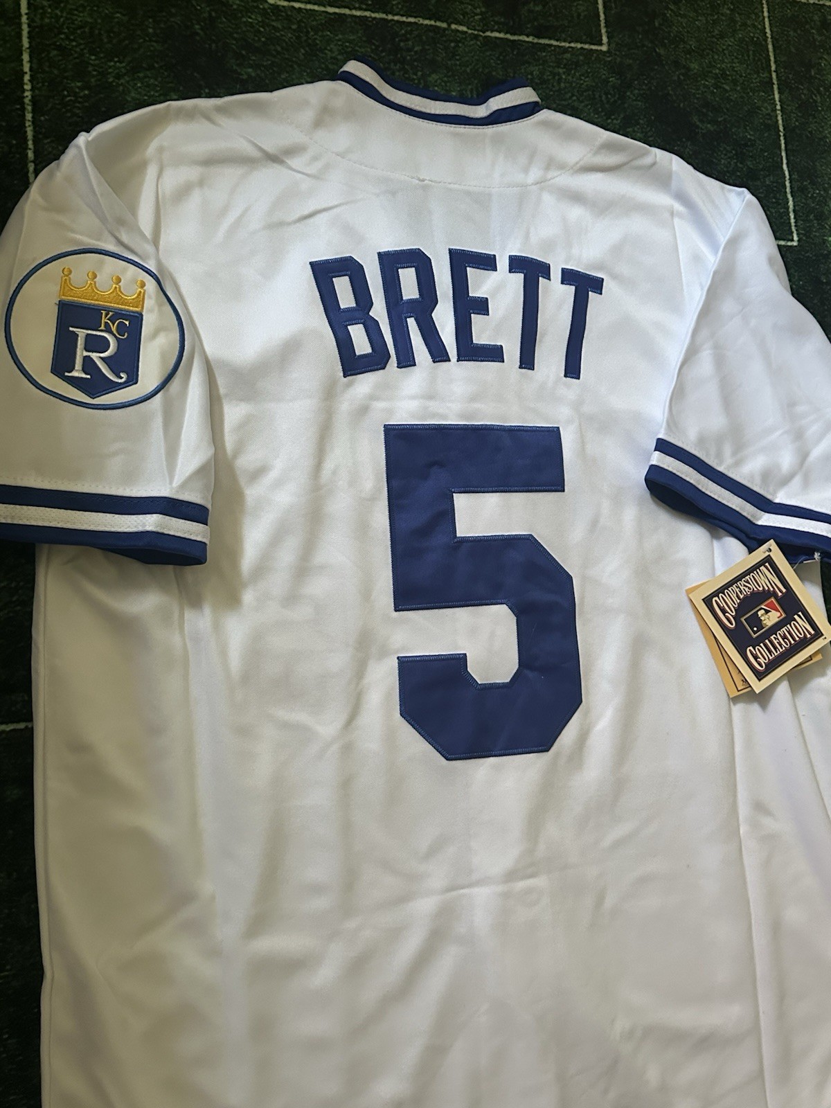 George Brett Kansas City Royals Home White M&N Throwback Baseball Jersey Size L