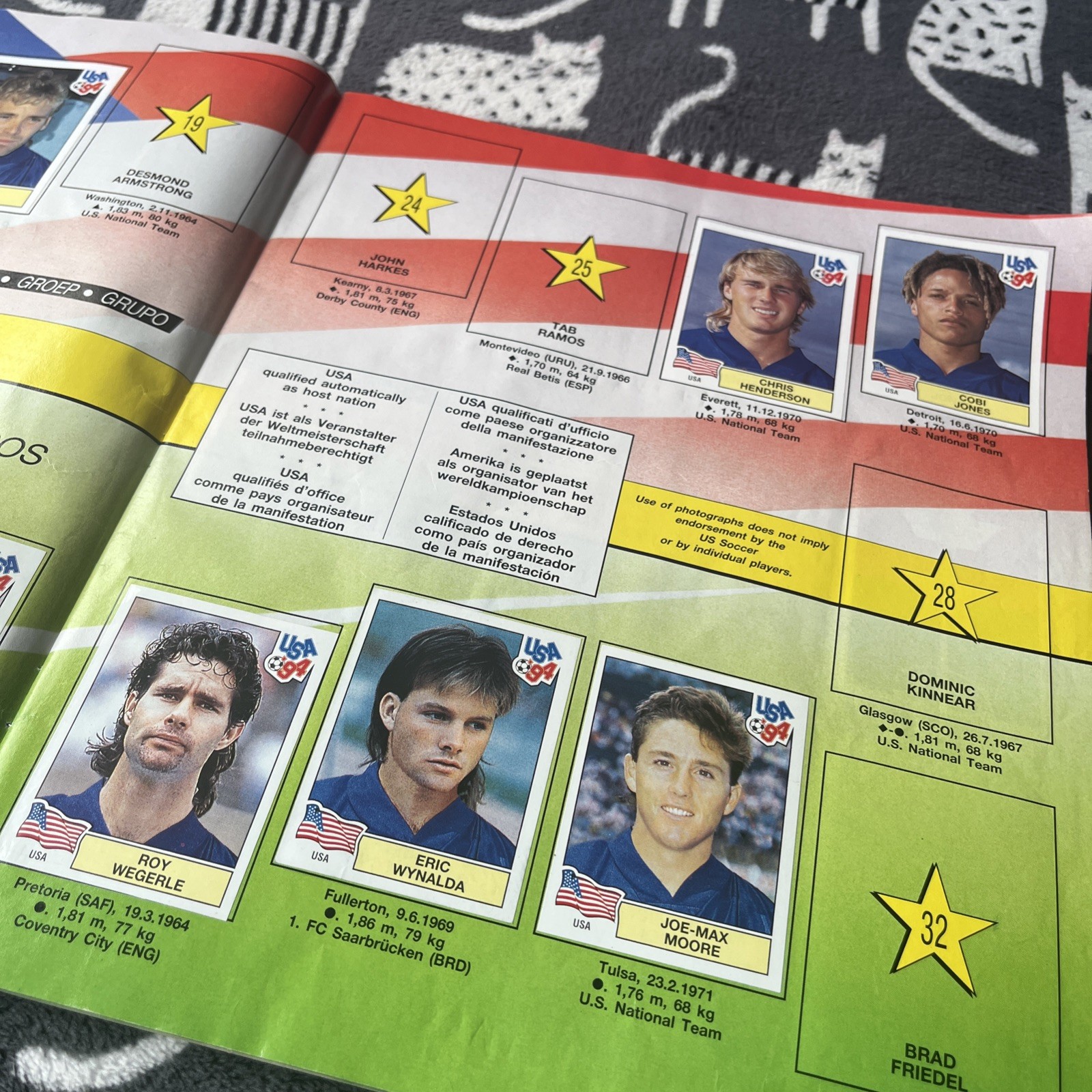 Panini USA World Cup 94 Football Album Incomplete – 275 Stickers – Free UK P&P