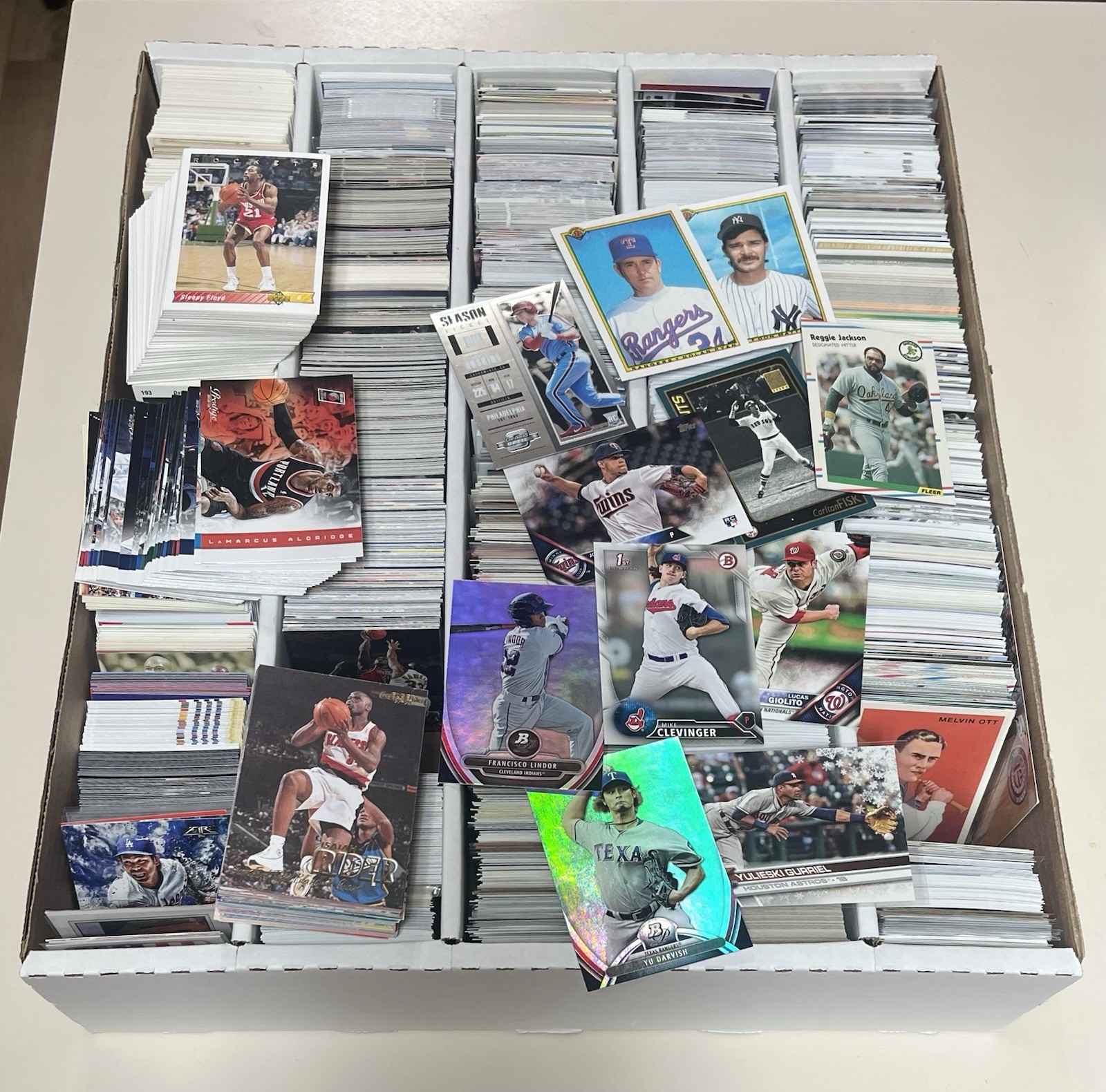Multi Row Bulk Sports Card Box Lot Baseball Basketball Football – See Video